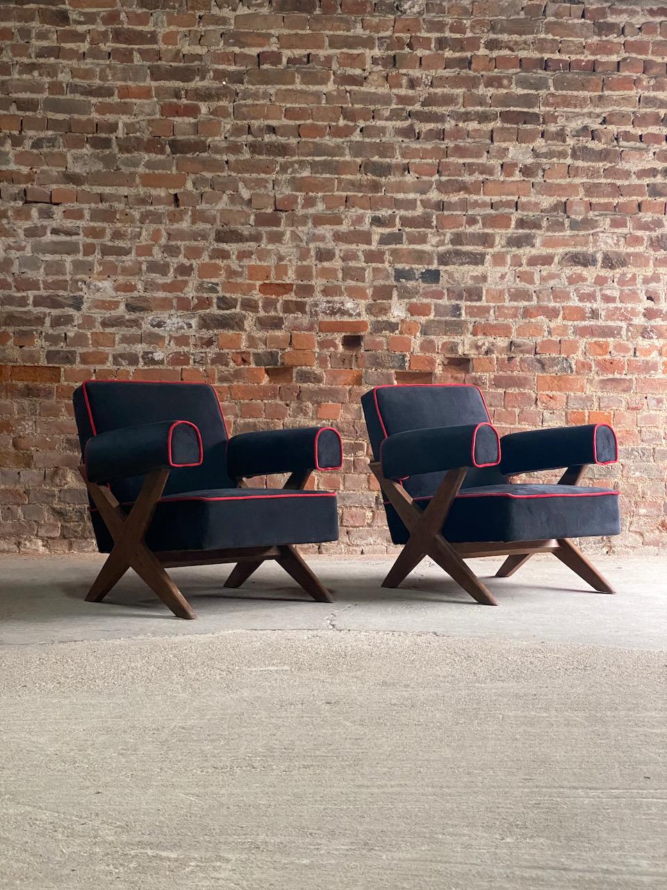 Mid-20th Century Pierre Jeanneret PJ-010806 ‘Easy Lounge’ Armchairs Set 2 Circa 1958-59 For Sale