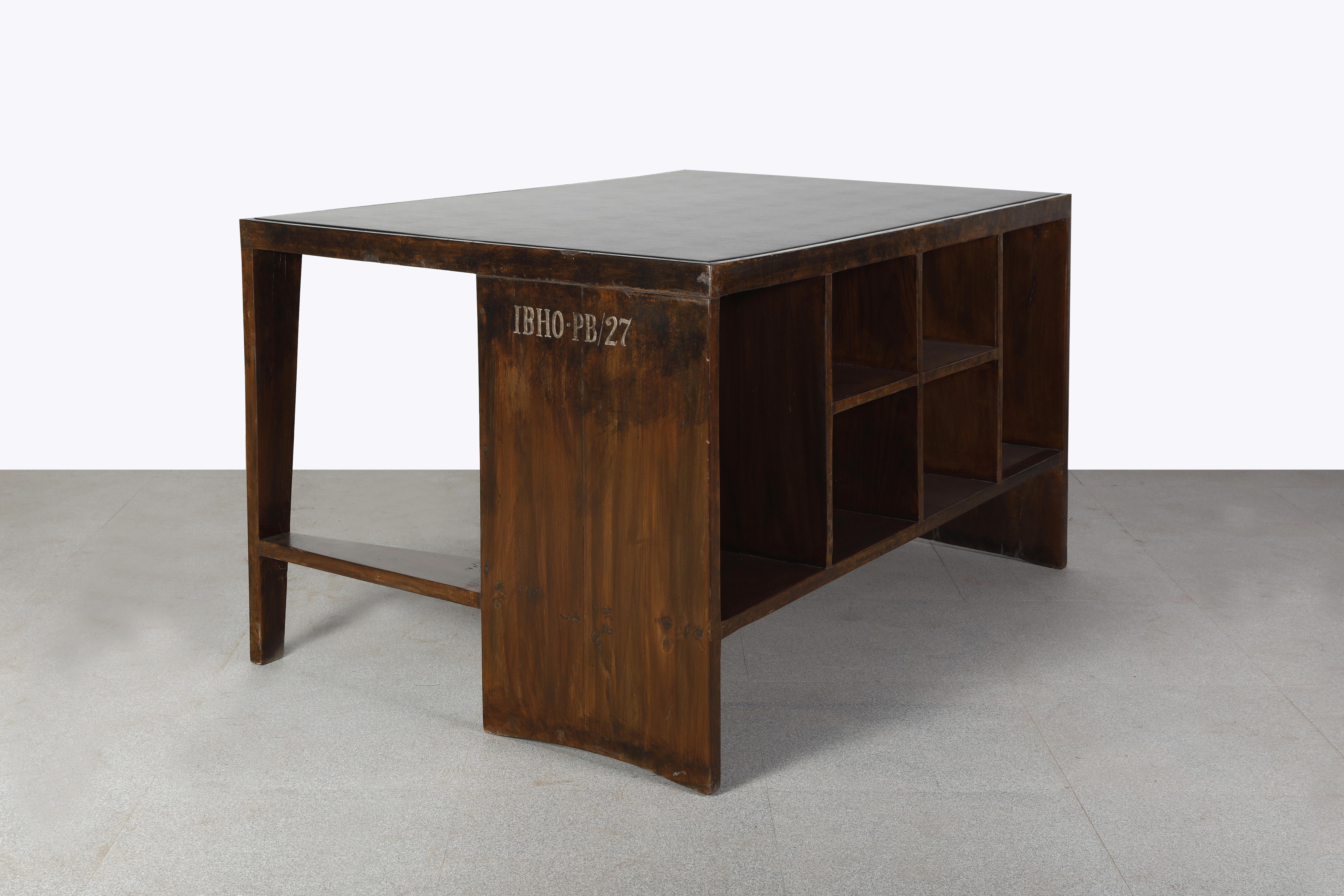 Pierre Jeanneret PJ-BU-02 Clark Table / Authentic Mid-Century Modern, Chandigarh In Good Condition In Zürich, CH