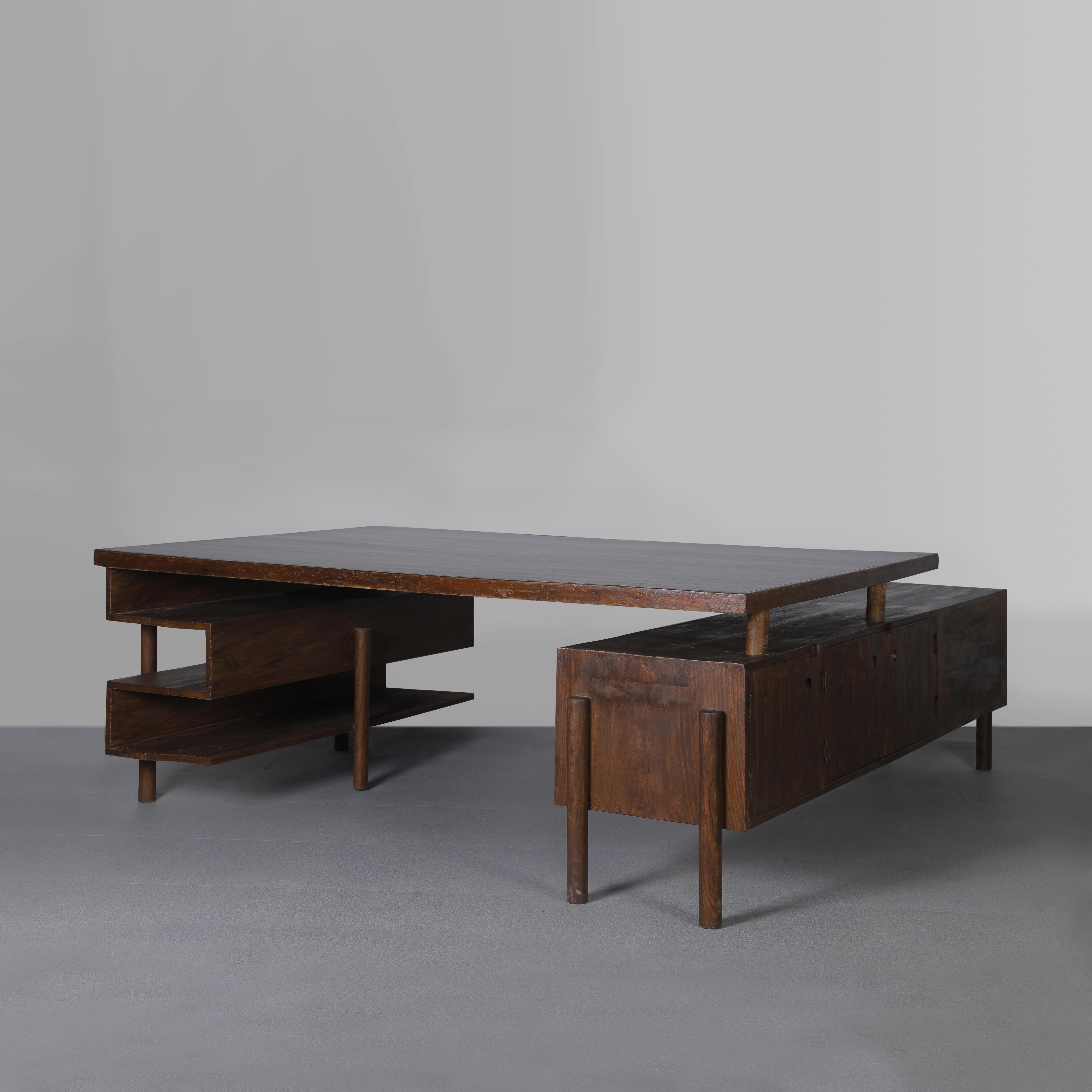 Indian Pierre Jeanneret PJ-BU-16-A Z-Element Table / Authentic Mid-Century Modern For Sale