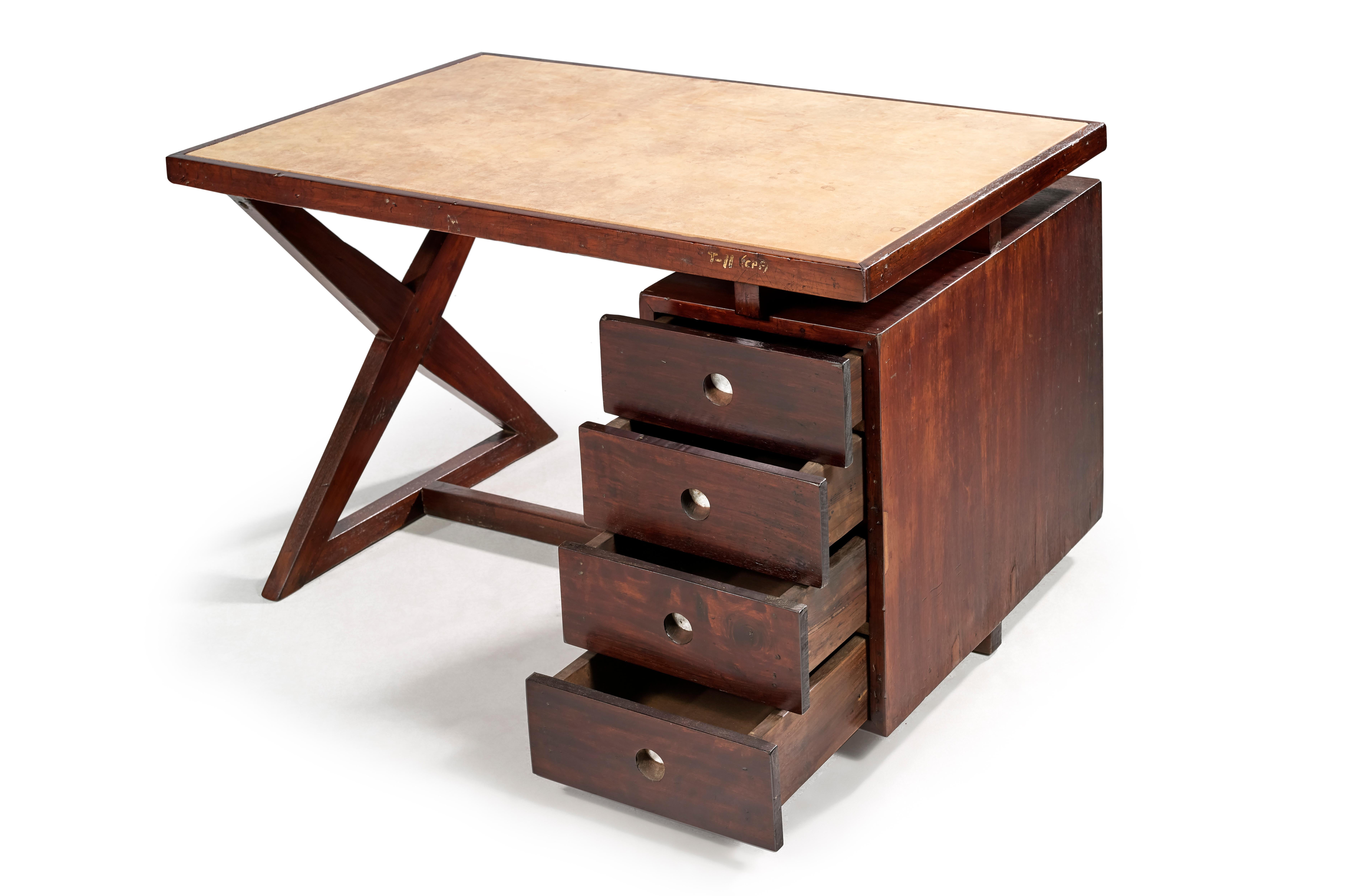 Indian Pierre Jeanneret, PJ-BU-19-A, X Desk