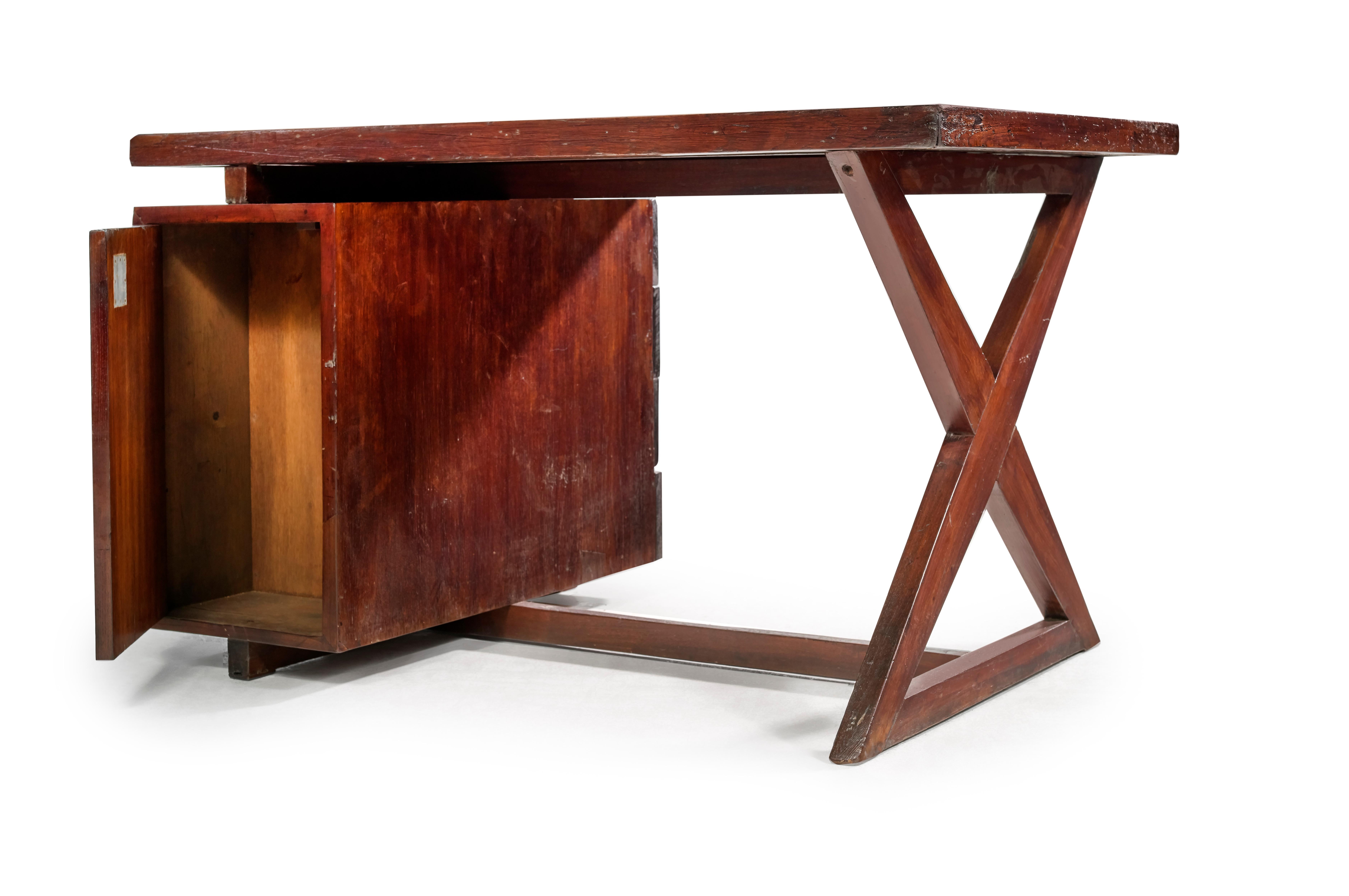 Mid-20th Century Pierre Jeanneret, PJ-BU-19-A, X Desk