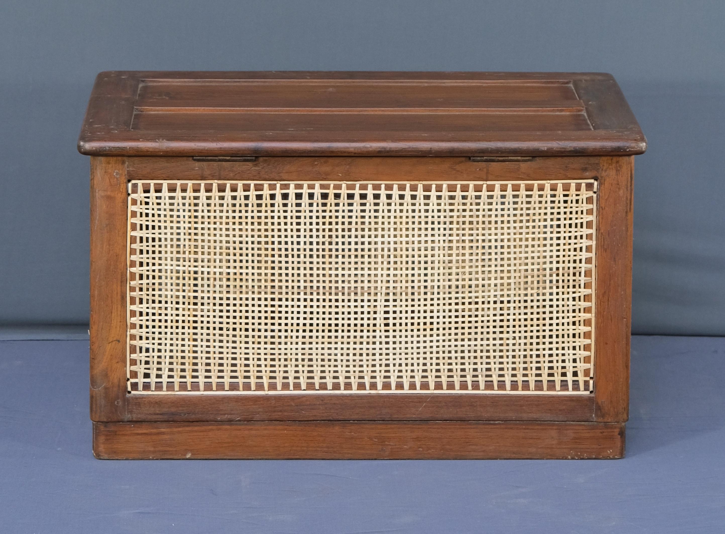 Teak Pierre Jeanneret PJ-R-23-A Linen Box / Authentic Mid-Century Modern For Sale