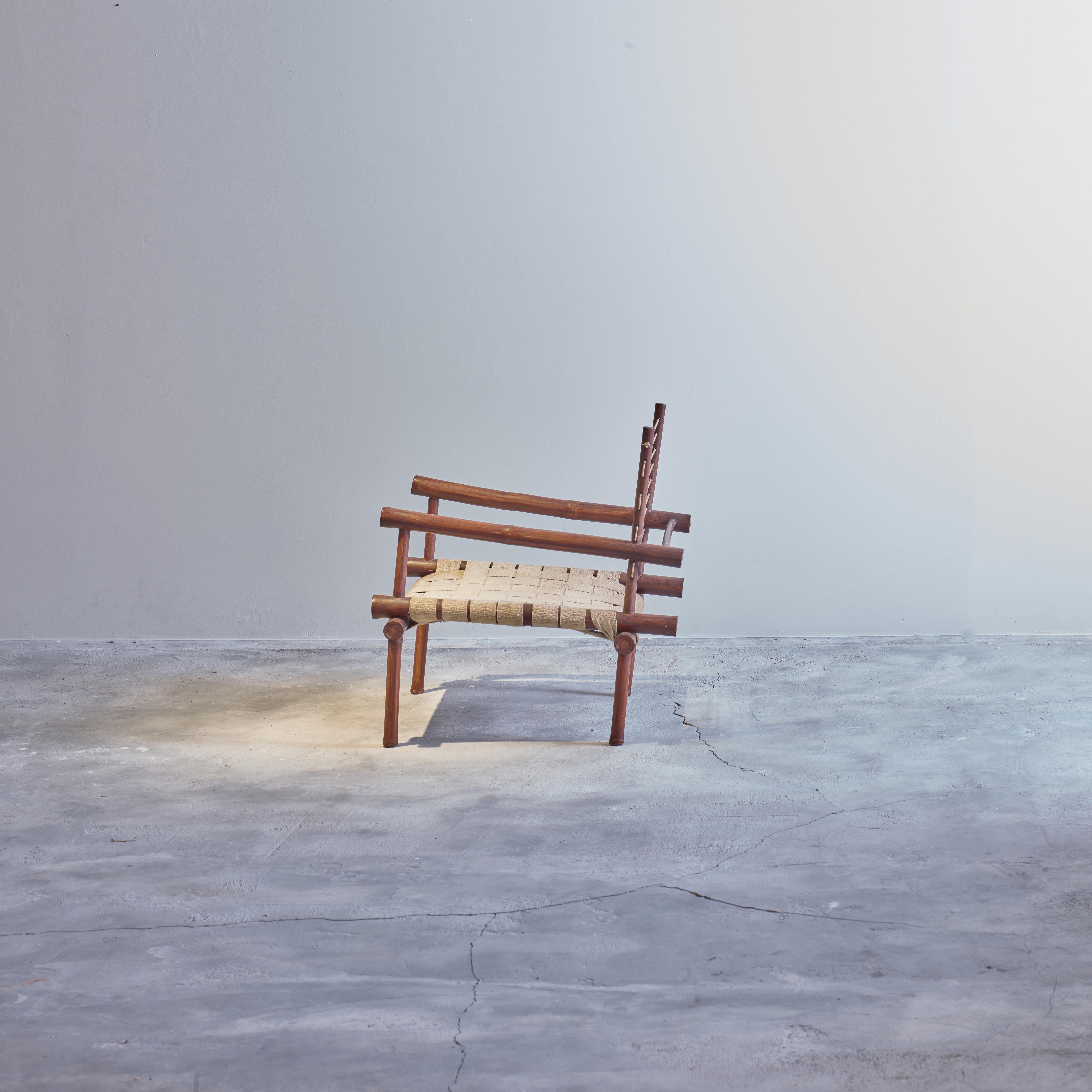Pierre Jeanneret PJ-SI-01-C Sillón de bambú / Moderno de mediados de siglo Chandigarh Indio en venta
