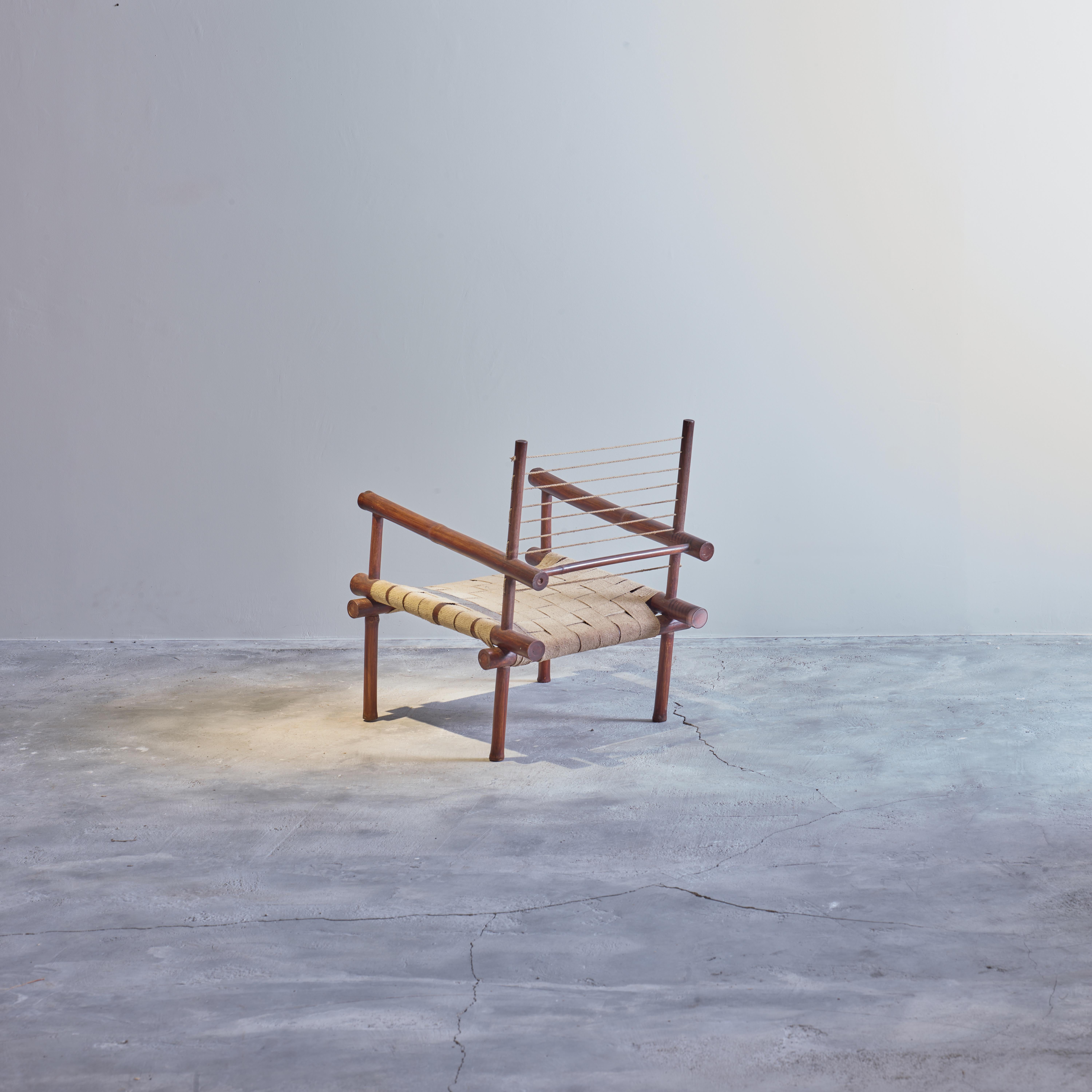 Pierre Jeanneret PJ-SI-01-C Sillón de bambú / Moderno de mediados de siglo Chandigarh en Bueno estado para la venta en Zürich, CH