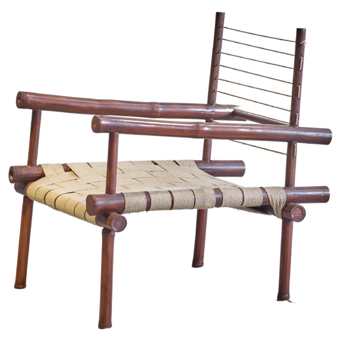 Pierre Jeanneret PJ-SI-01-C Bamboo Armchair / Mid-Century Modern Chandigarh  For Sale