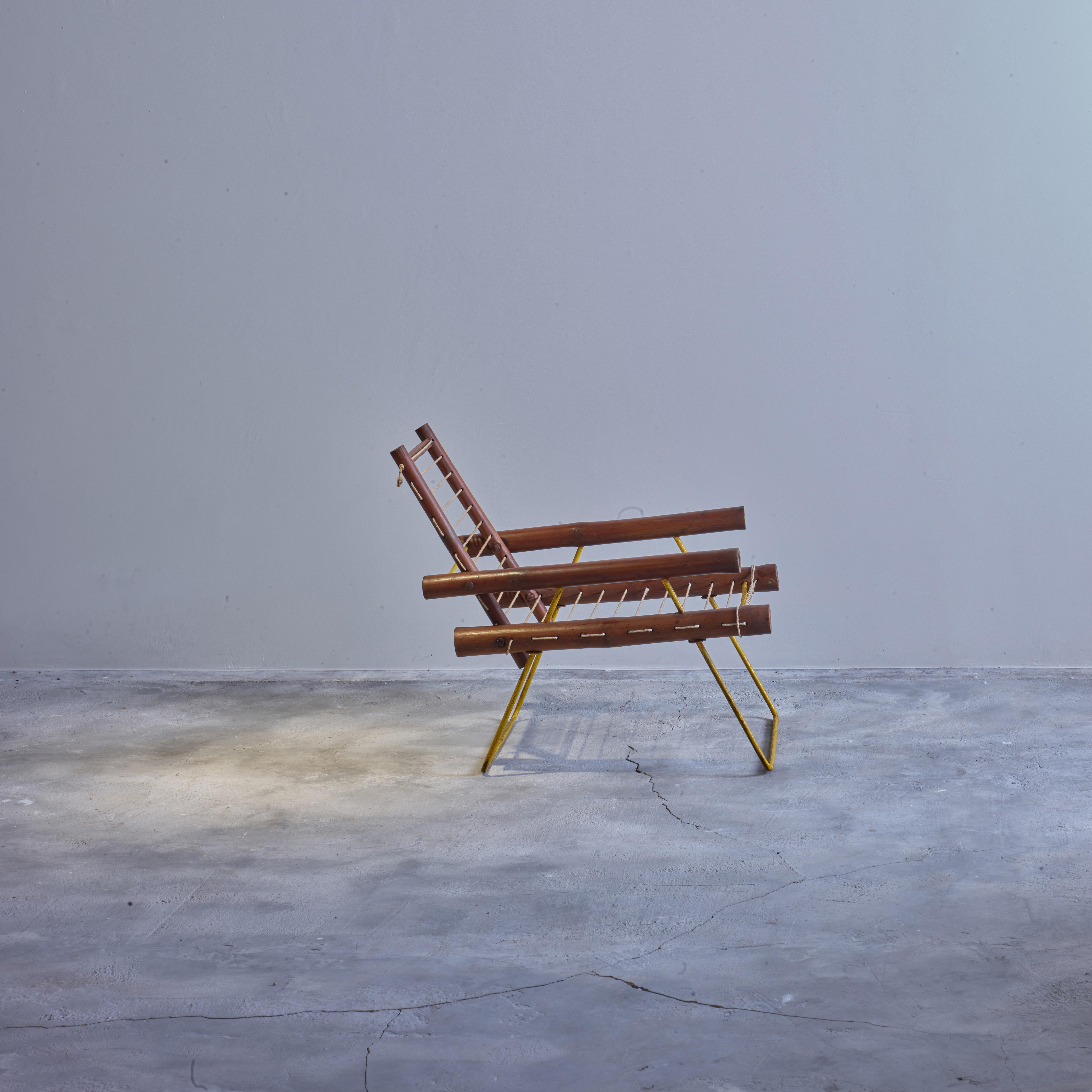 Bambou Pierre Jeanneret PJ-SI-04-A Chaise en bambou, prototype précoce/moderne du milieu du siècle dernier en vente