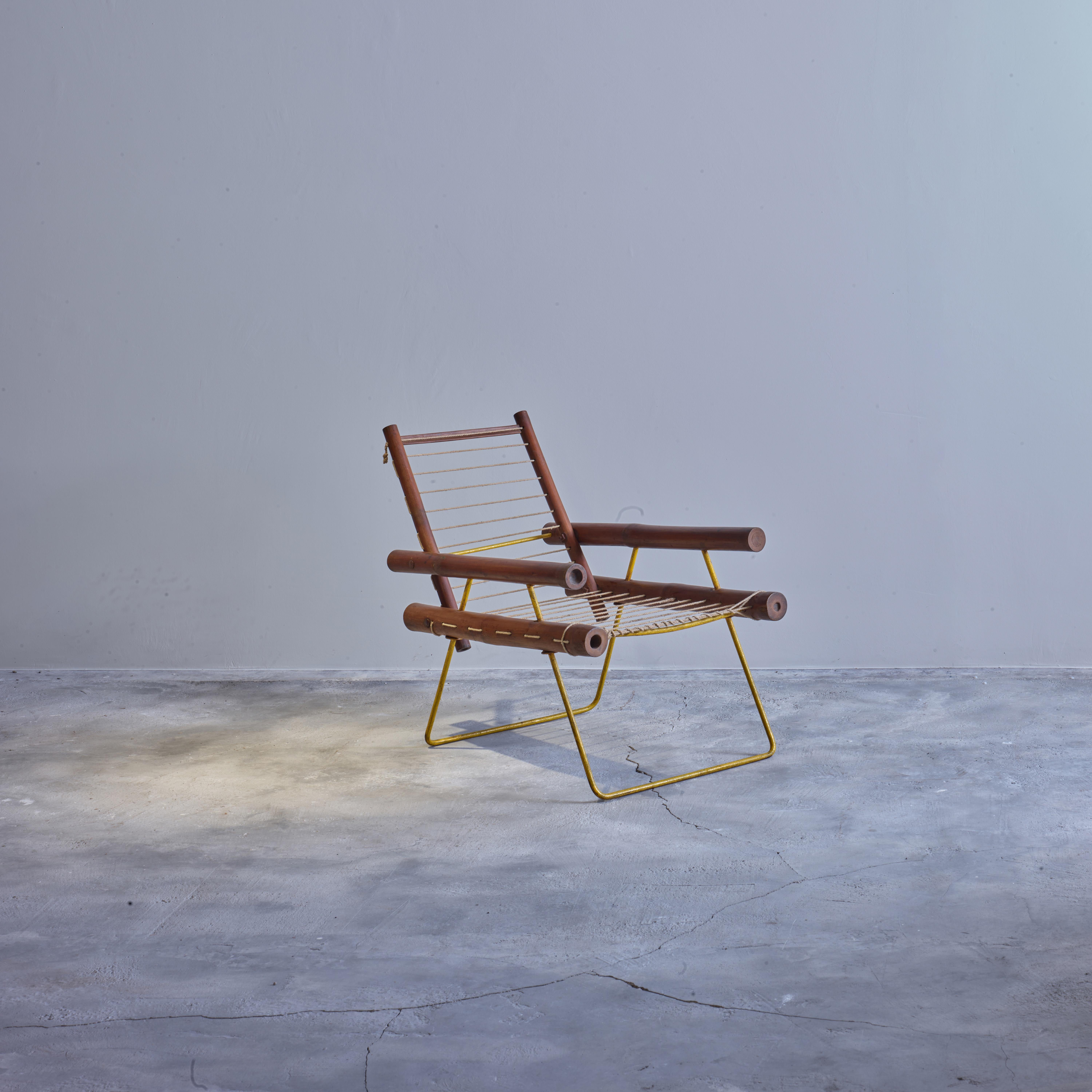 Pierre Jeanneret PJ-SI-04-A Chaise en bambou, prototype précoce/moderne du milieu du siècle dernier en vente 1