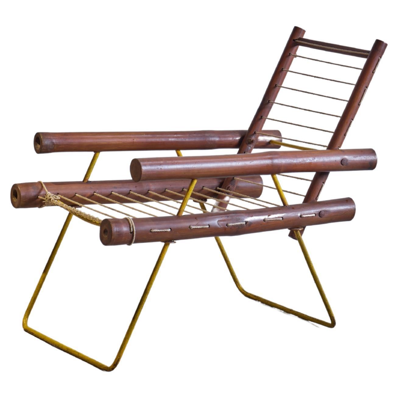 Pierre Jeanneret PJ-SI-04-A Bamboo Chair Early Prototype / Mid-Century Modern For Sale