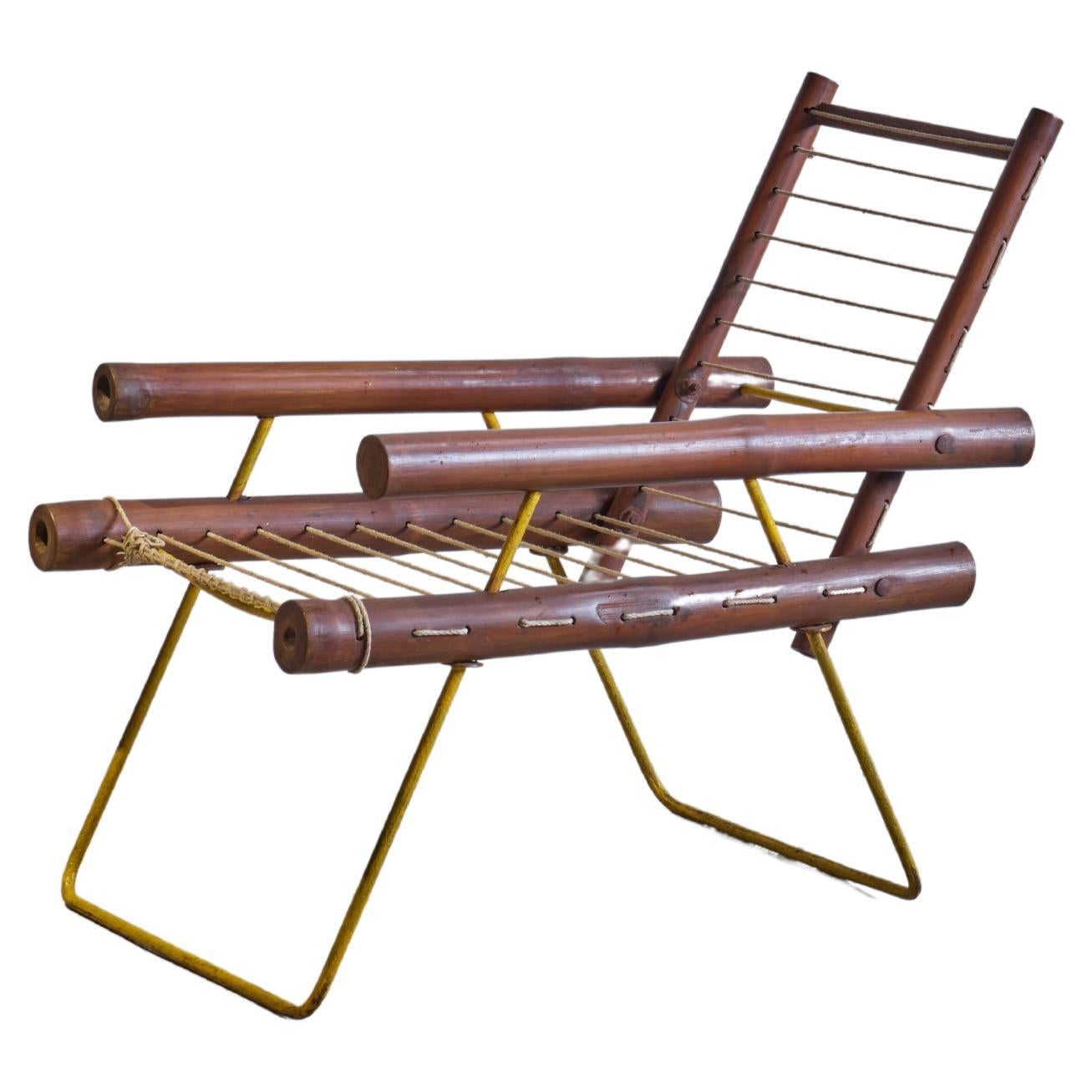 Pierre Jeanneret PJ-SI-04-A Bambusstuhl, früher Prototyp / Mid-Century Modern