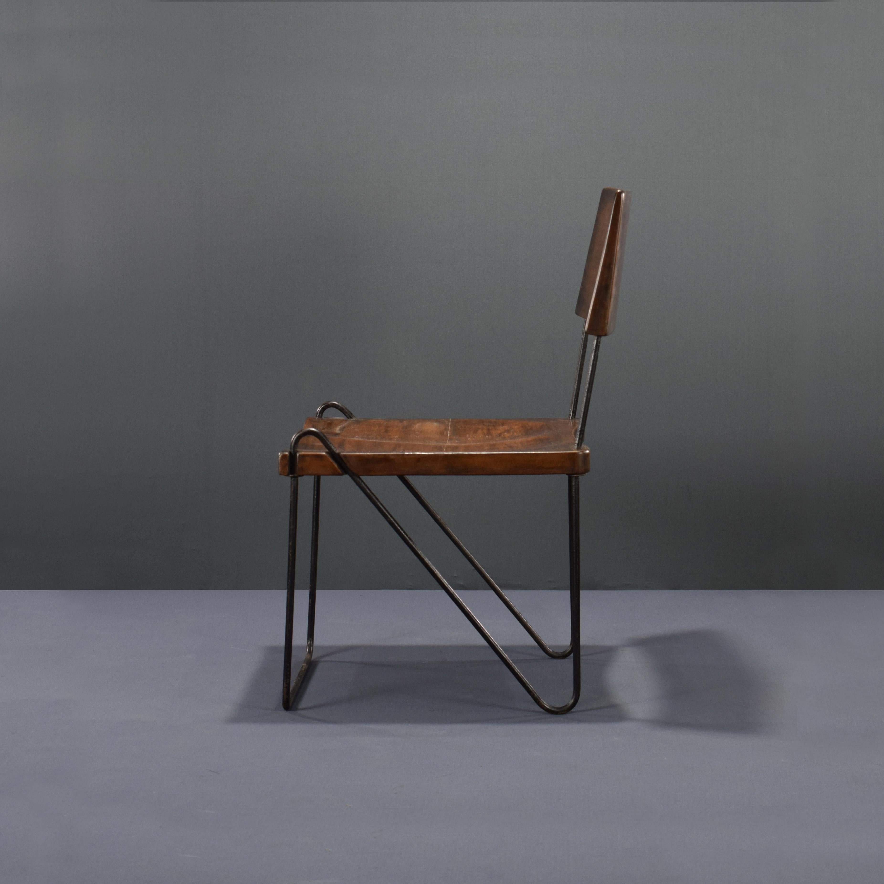 Indian Pierre Jeanneret PJ-SI-06-A Armless Chair / Mid-Century Modern Chandigarh  For Sale