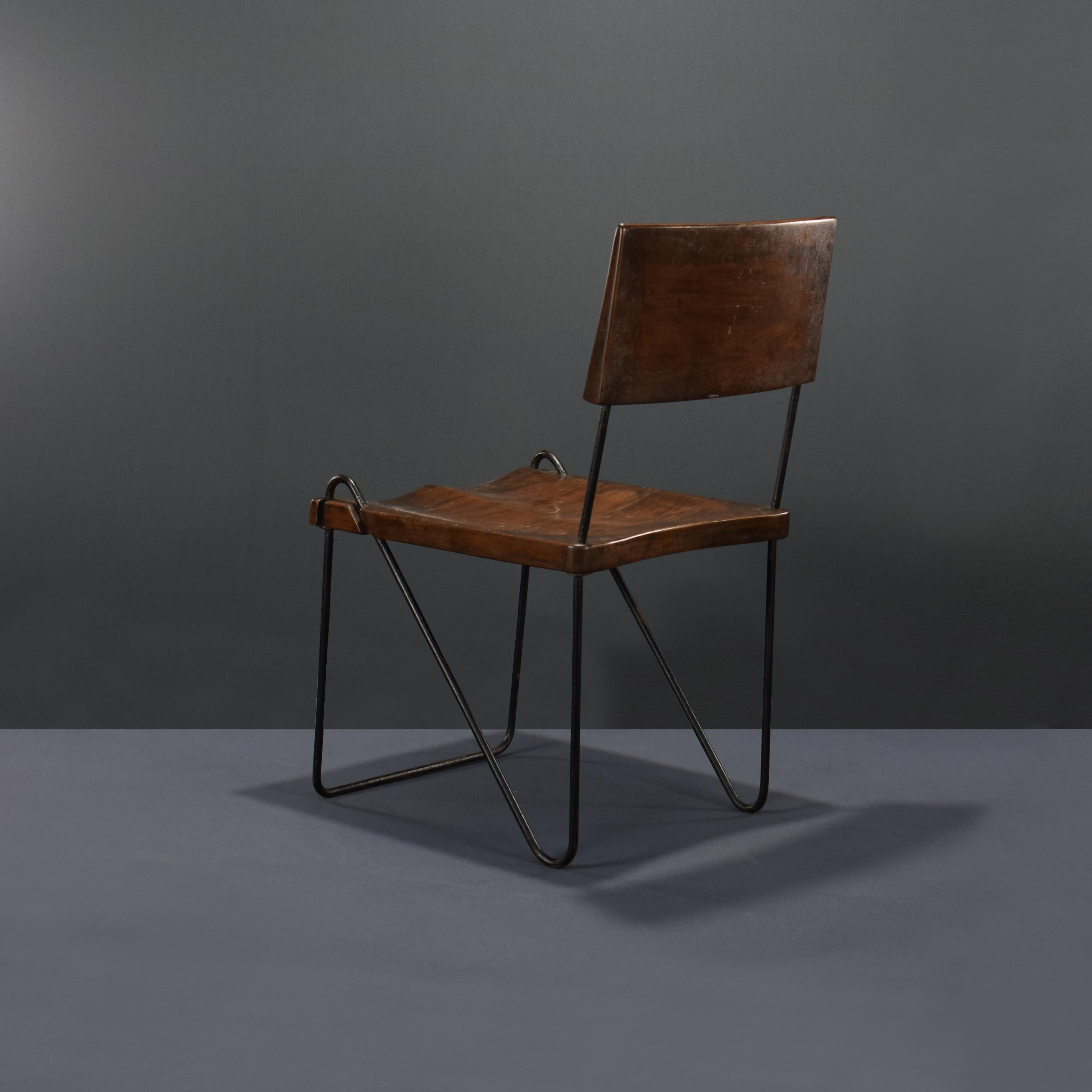 Pierre Jeanneret PJ-SI-06-A Armless Chair / Mid-Century Modern Chandigarh  In Good Condition For Sale In Zürich, CH