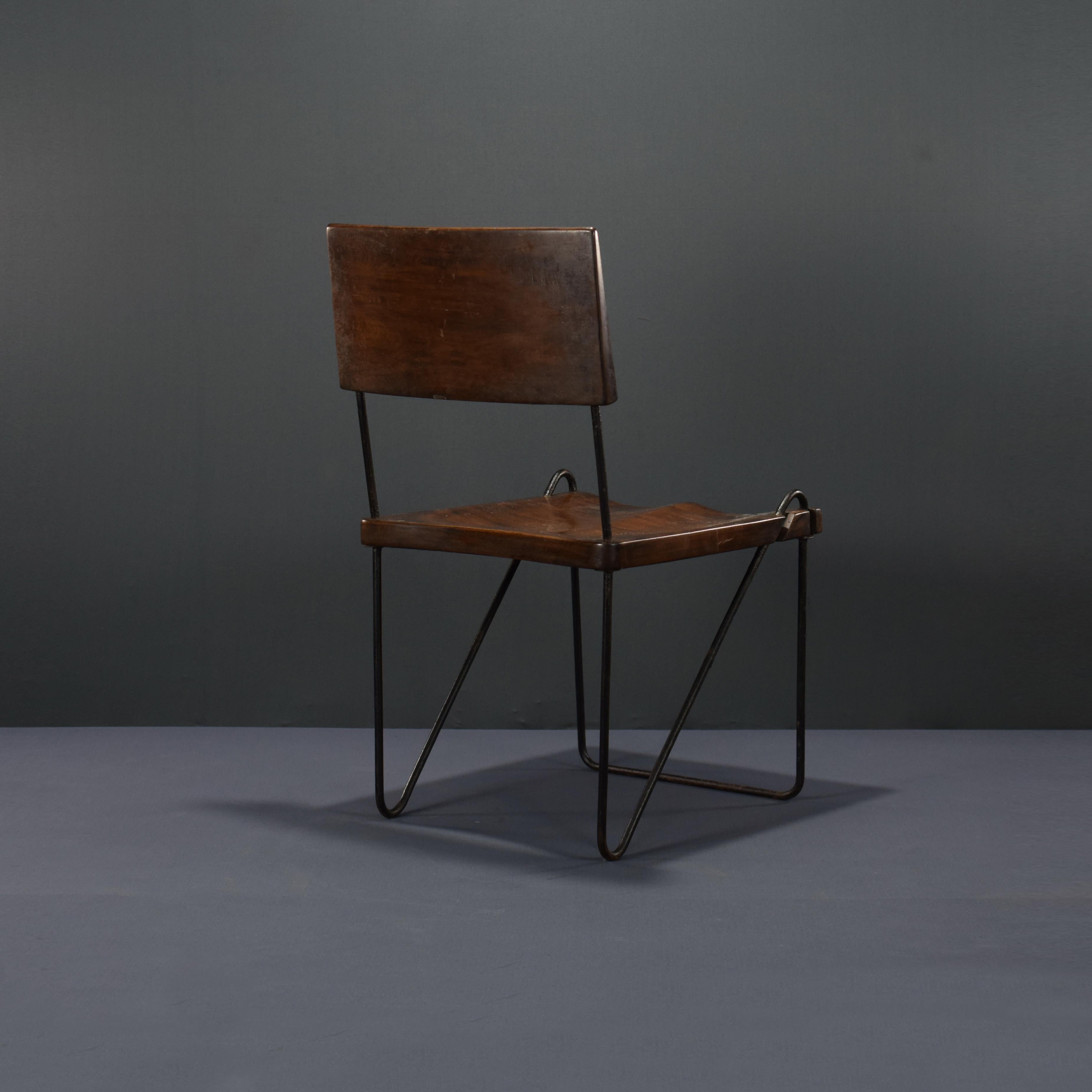 Mid-20th Century Pierre Jeanneret PJ-SI-06-A Armless Chair / Mid-Century Modern Chandigarh  For Sale