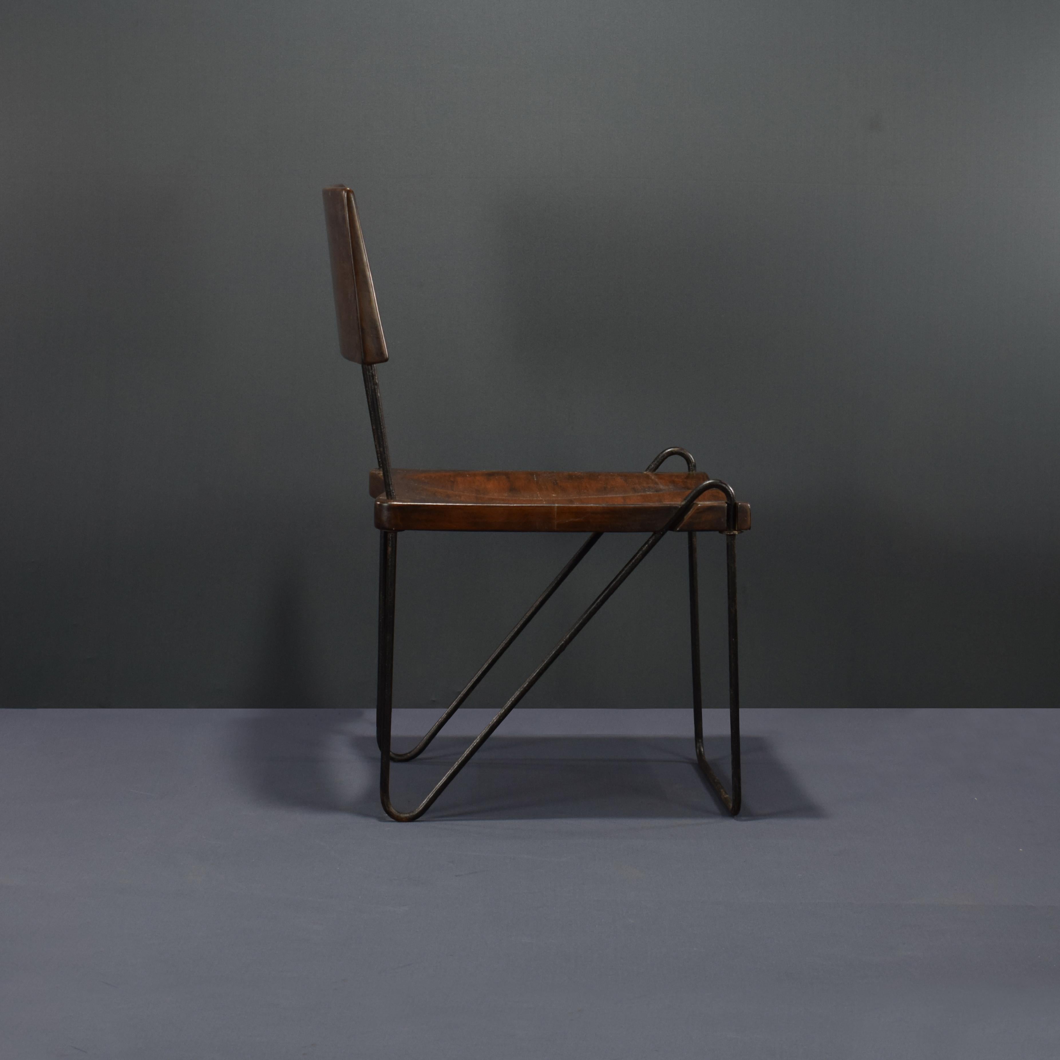Iron Pierre Jeanneret PJ-SI-06-A Armless Chair / Mid-Century Modern Chandigarh  For Sale
