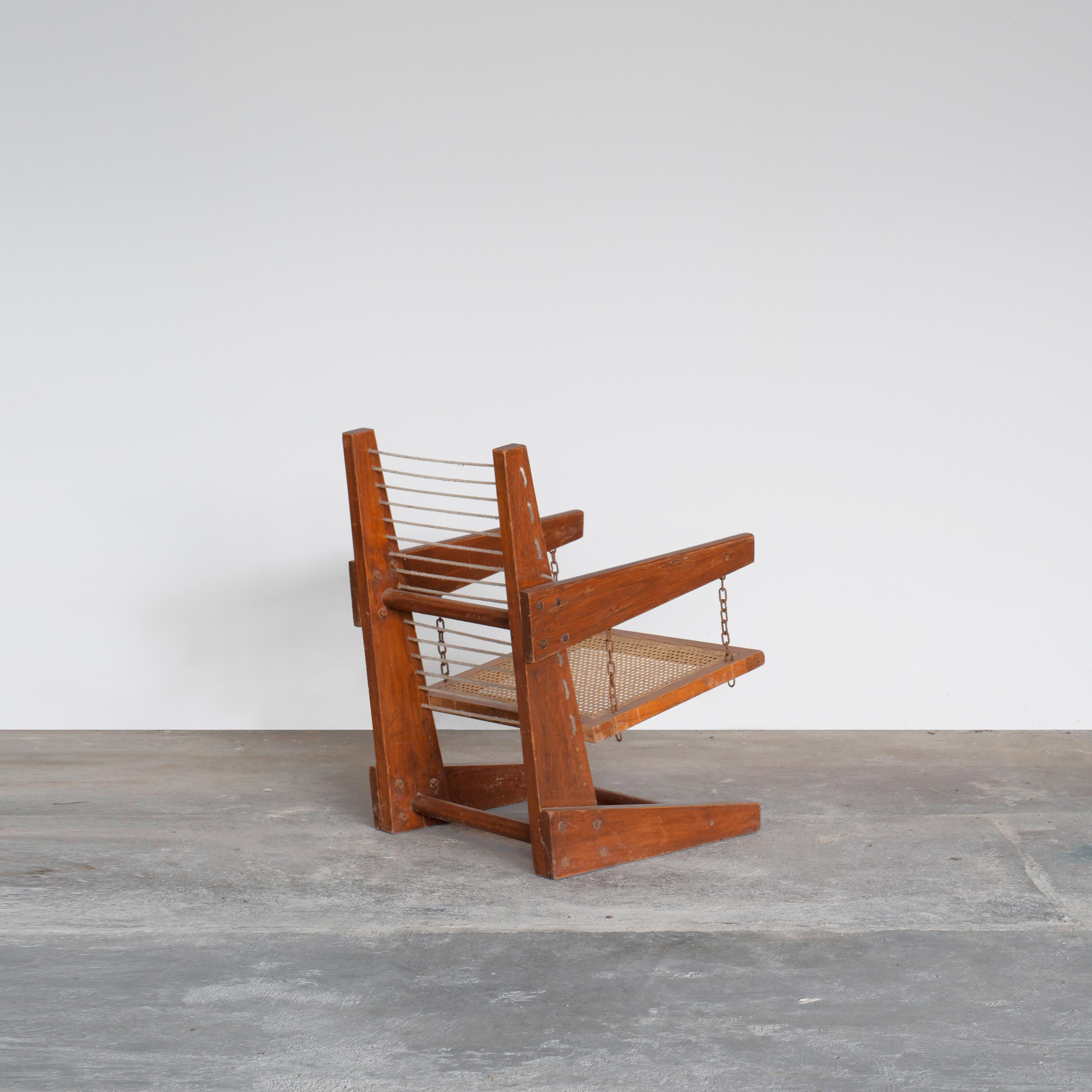 Mid-20th Century Pierre Jeanneret PJ-SI-07-A Hanging Armchair/ Mid-Century Modern Chandigarh  For Sale