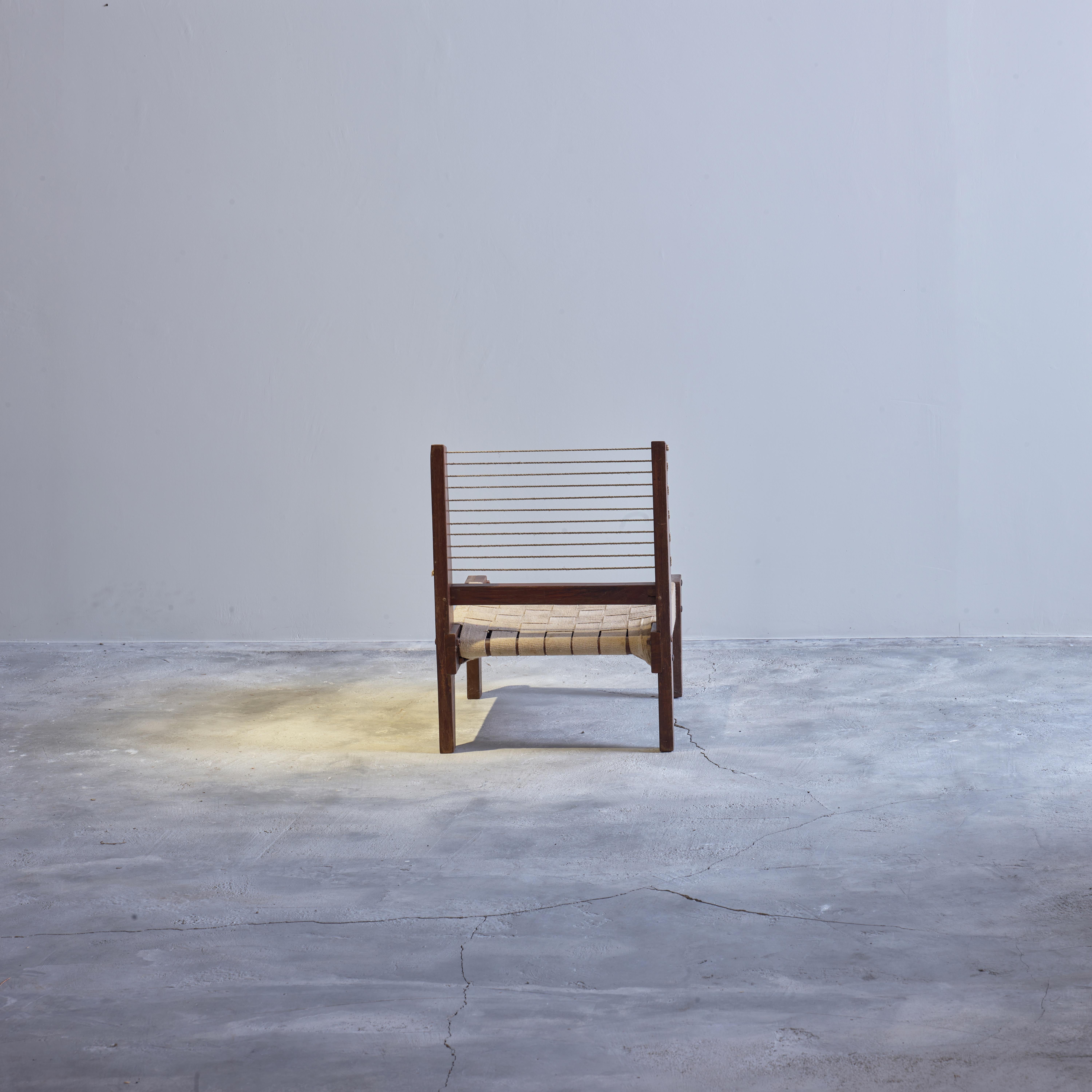 Pierre Jeanneret PJ-SI-08-A Butaca sin brazos / Moderna de mediados de siglo Chandigarh Algodón en venta