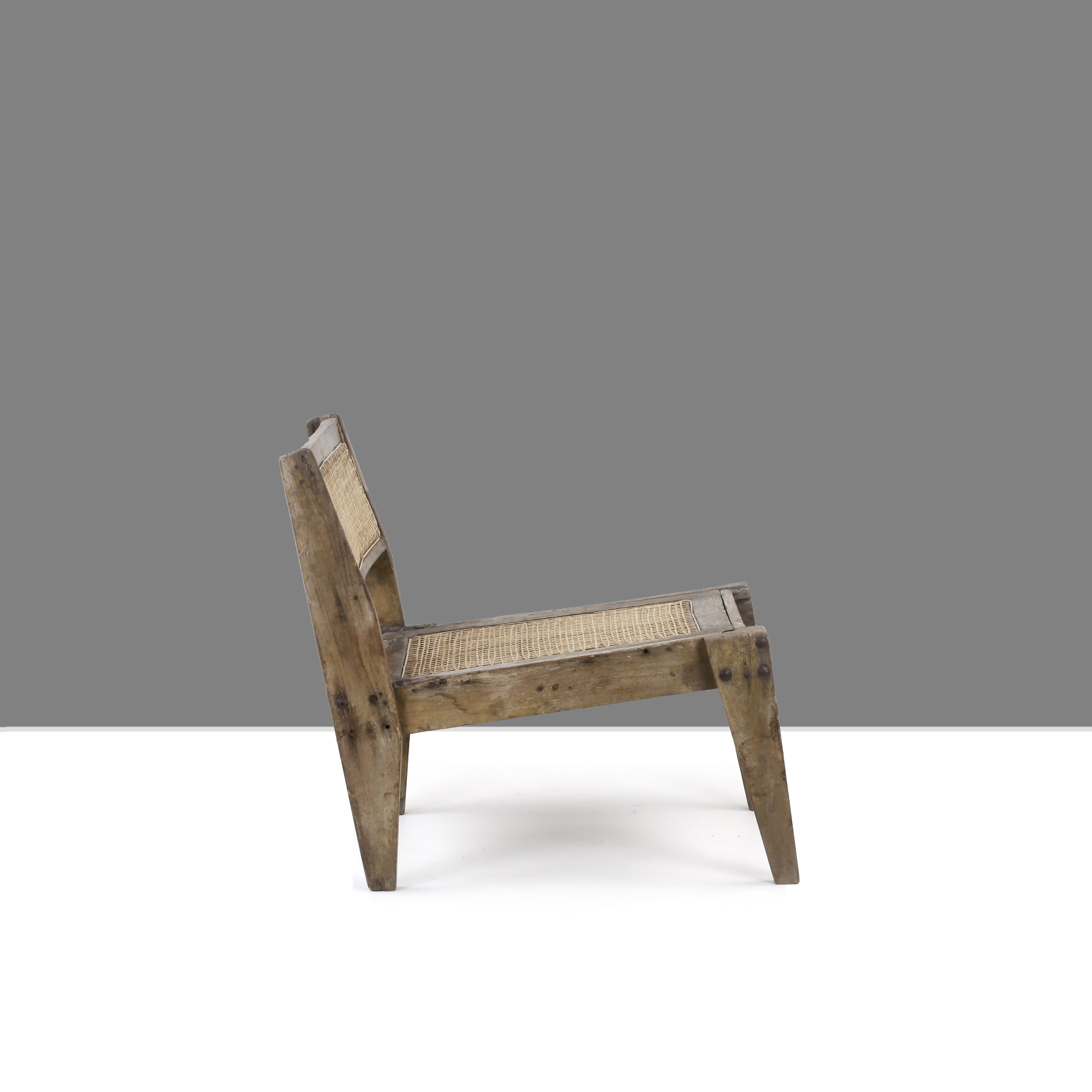 Indian Pierre Jeanneret PJ-SI-10-A Easy Chair / Authentic Mid-Century Modern Chandigarh For Sale