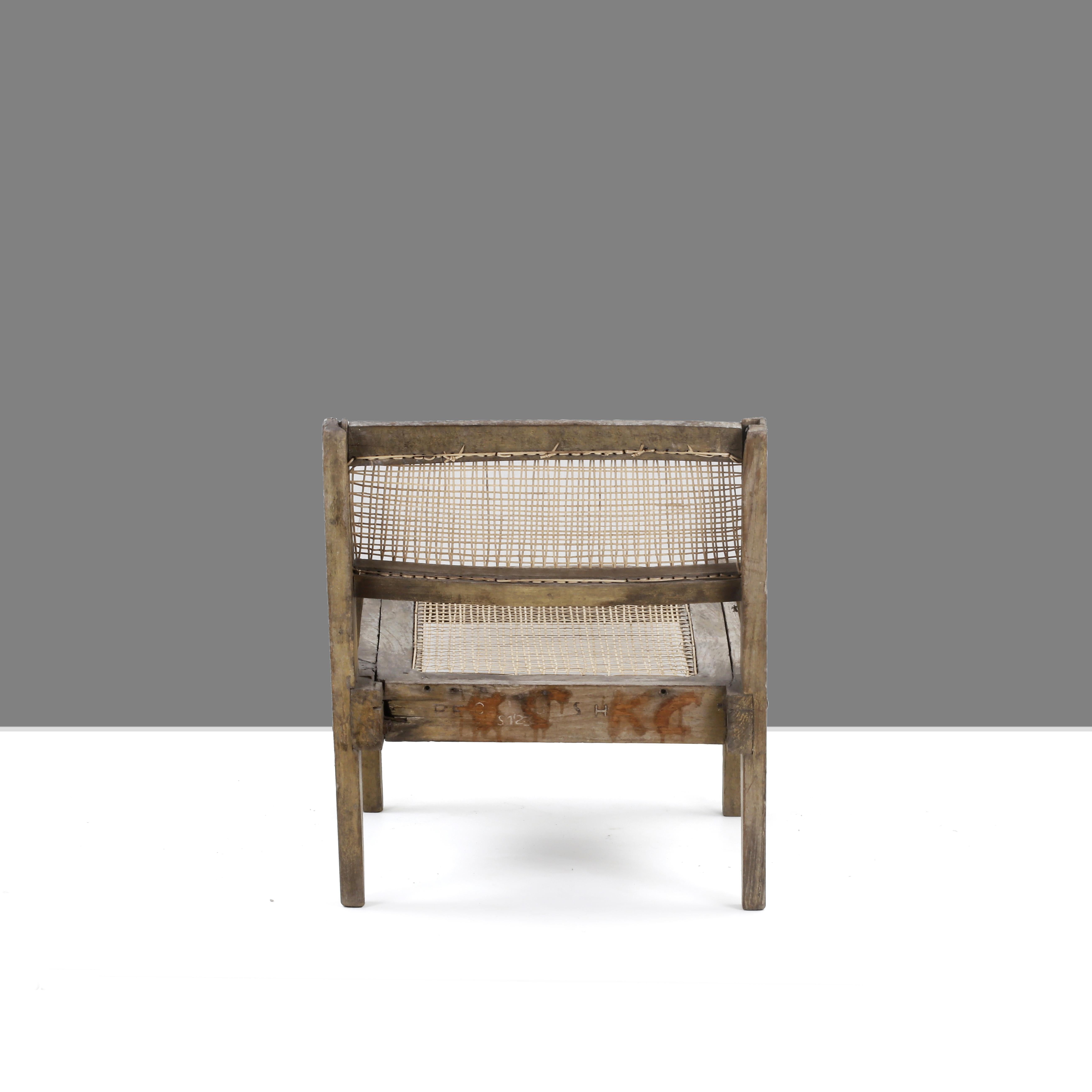 Pierre Jeanneret PJ-SI-10-A Easy Chair / Authentic Mid-Century Modern Chandigarh In Good Condition For Sale In Zürich, CH