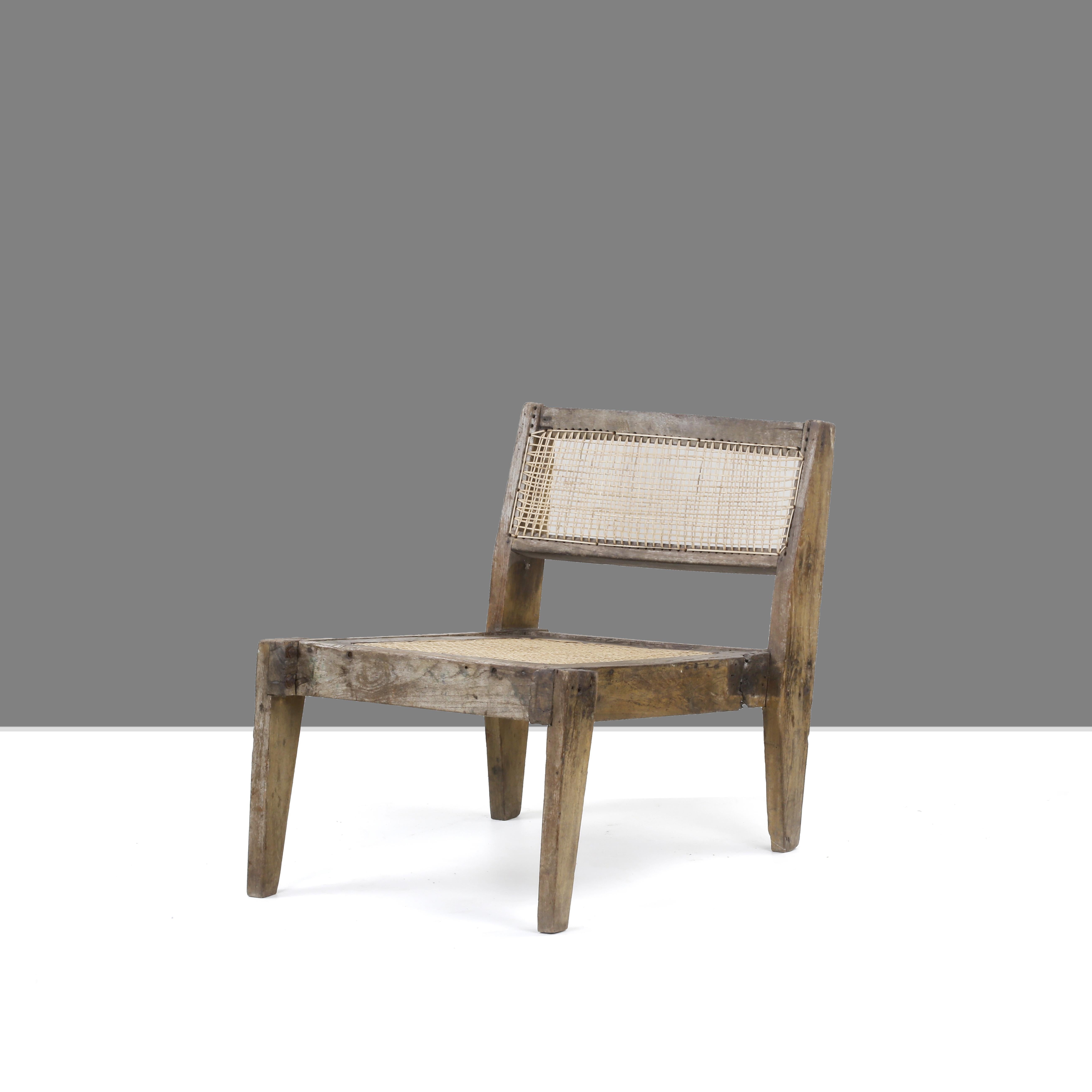 Cane Pierre Jeanneret PJ-SI-10-A Easy Chair / Authentic Mid-Century Modern Chandigarh For Sale