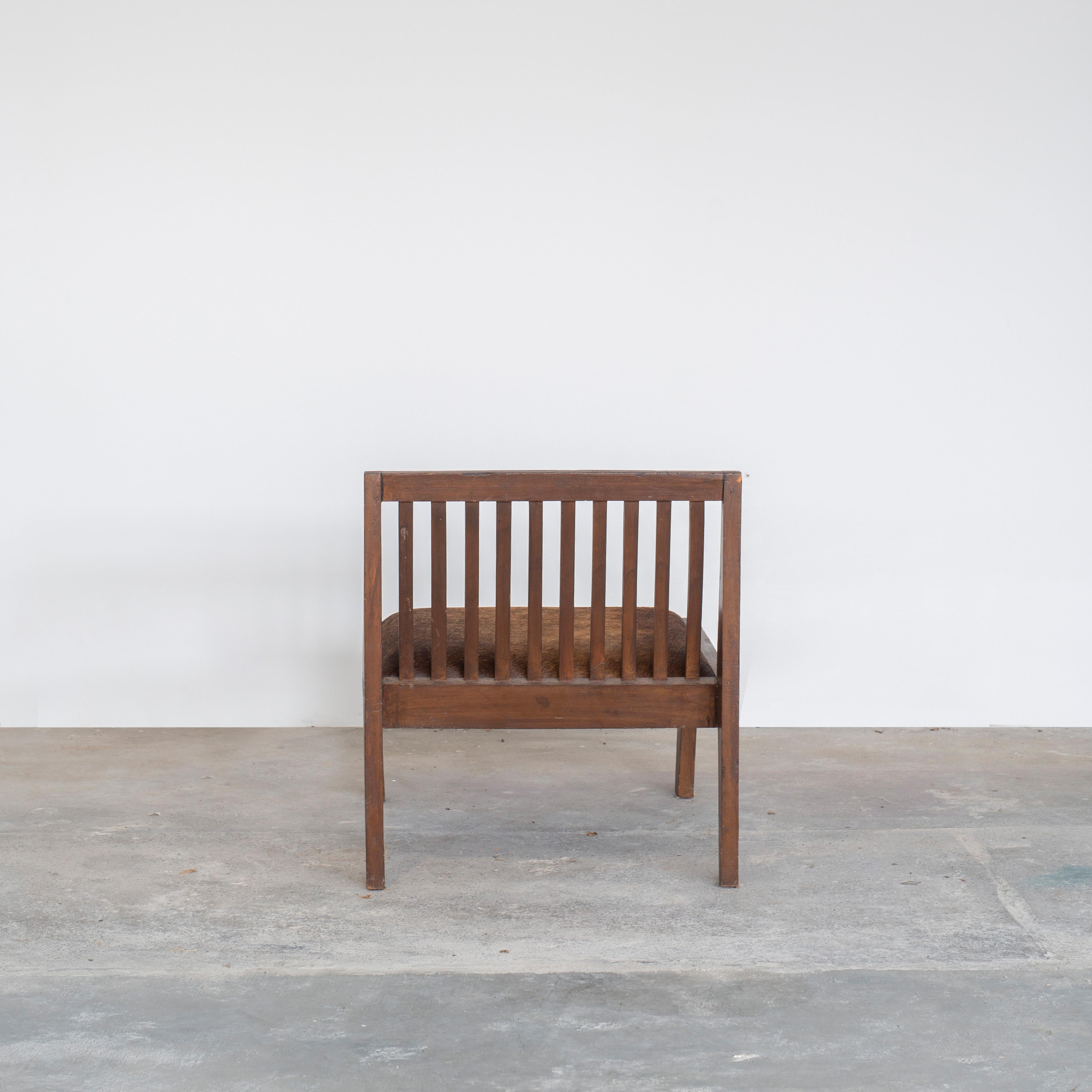 mid century armless leather chair