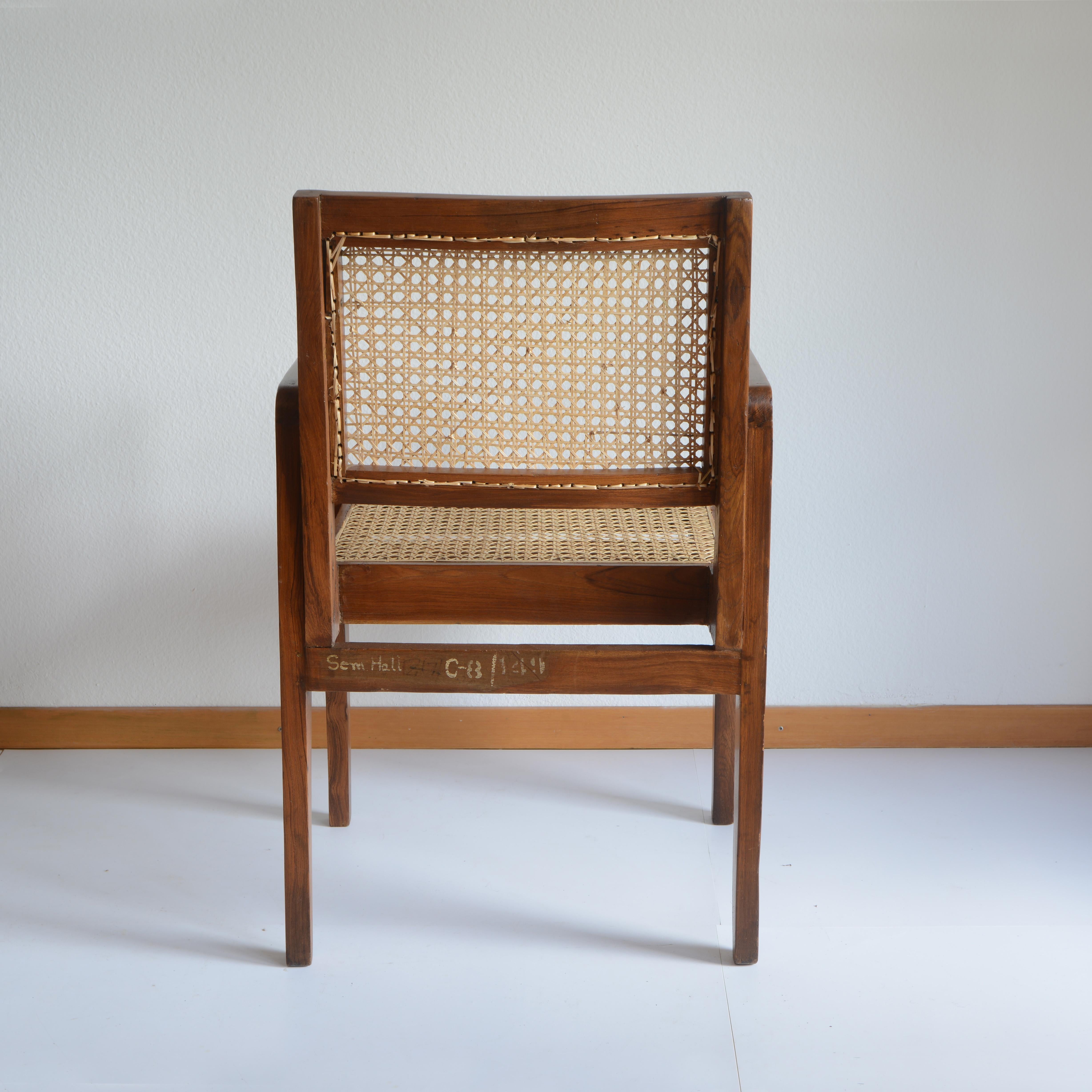 Pierre Jeanneret PJ-SI-20-A Chair / Authentic Mid-Century Modern In Good Condition For Sale In Zürich, CH