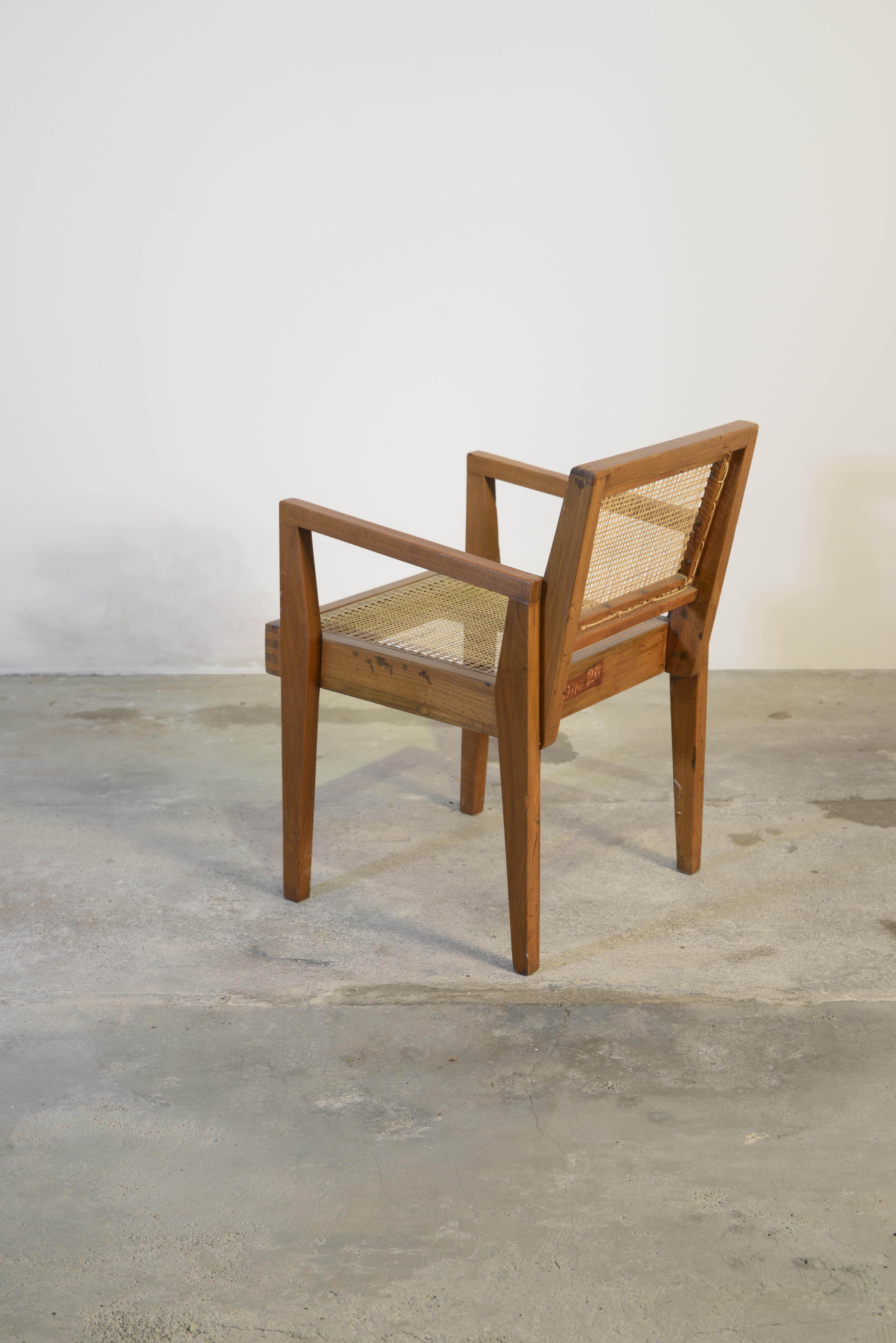 Indian Pierre Jeanneret PJ-SI-20-A Chairs 1955-1960 / Authentic Mid-Century Modern