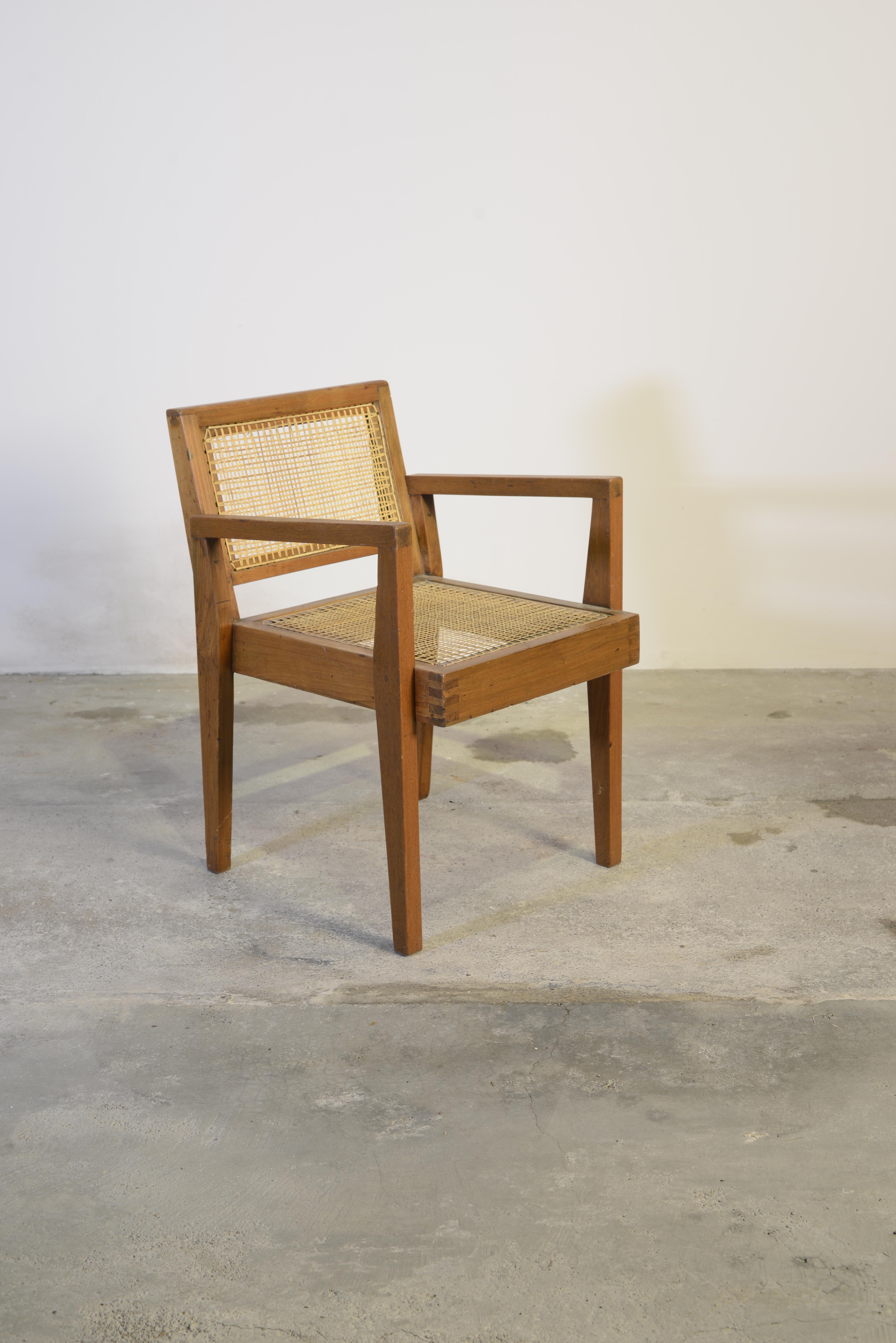 Cane Pierre Jeanneret PJ-SI-20-A Chairs 1955-1960 / Authentic Mid-Century Modern