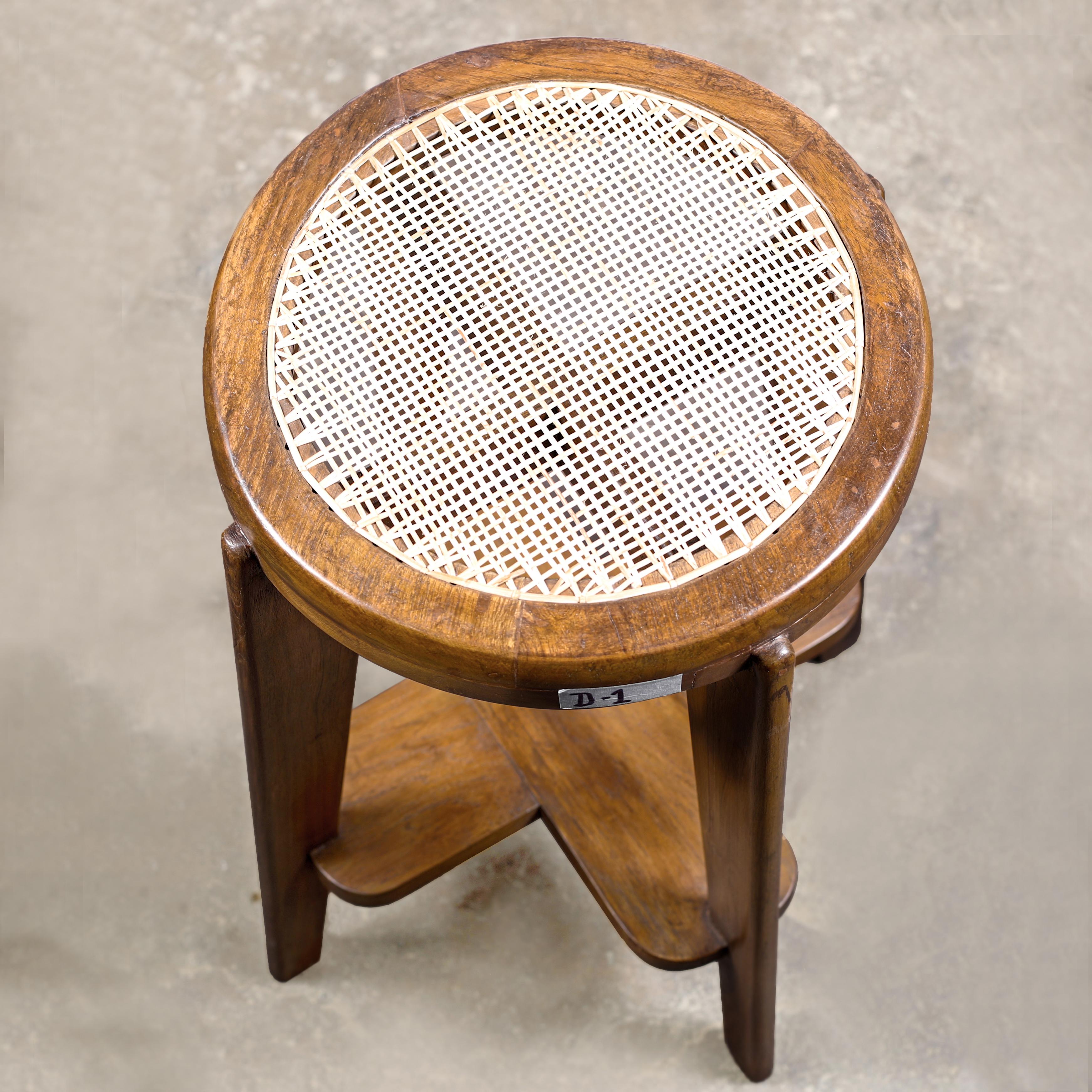 Cane Pierre Jeanneret PJ-SI-21-A Pair of High Stools / Authentic Mid-Century Modern For Sale
