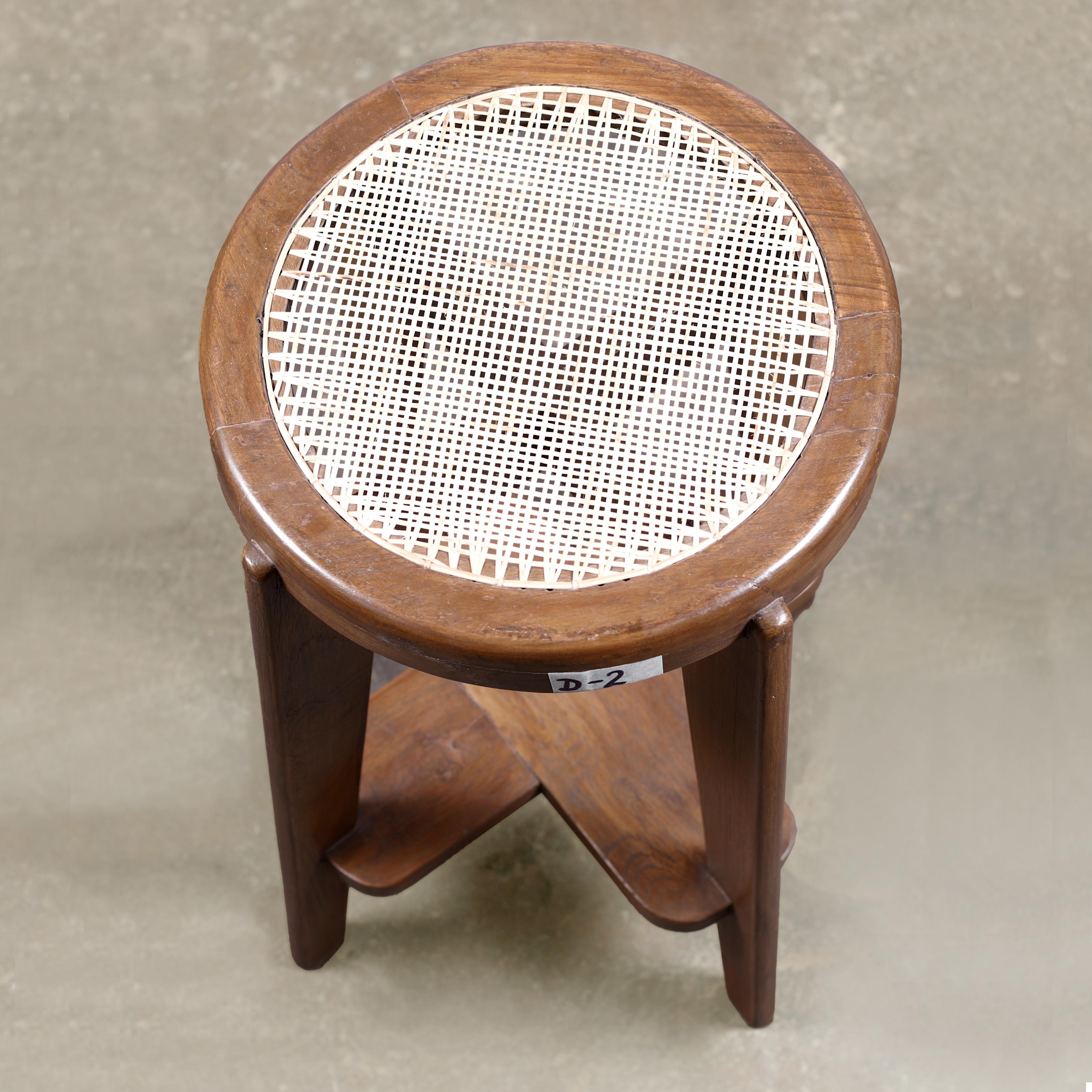 Pierre Jeanneret PJ-SI-21-A Pair of High Stools / Authentic Mid-Century Modern For Sale 2