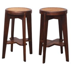 Pierre Jeanneret PJ-SI-21-A, Paar Hocker mit hohem Fuß, authentisch, Mid-Century Modern