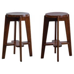 Pierre Jeanneret PJ-SI-21-C Hocker, 2er-Set / Authentischer Mid-Century-Modern-Stil