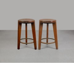 Pierre Jeanneret PJ-SI-22-A Pair of Stools / Authentic Mid-Century Modern