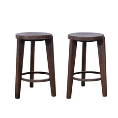 Pierre Jeanneret PJ-SI-22-A, Paar Hocker, authentisch, Mid-Century Modern