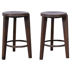 Pierre Jeanneret PJ-SI-22-A Coppia di sgabelli / Autentico Mid-Century Modern