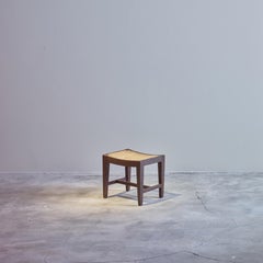 Pierre Jeanneret PJ-SI-24-A Taburete cuadrado / Moderno auténtico de mediados de siglo