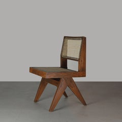 Silla Pierre Jeanneret PJ-SI-25-A / Auténtica Chandigarh Moderna de Mediados de Siglo