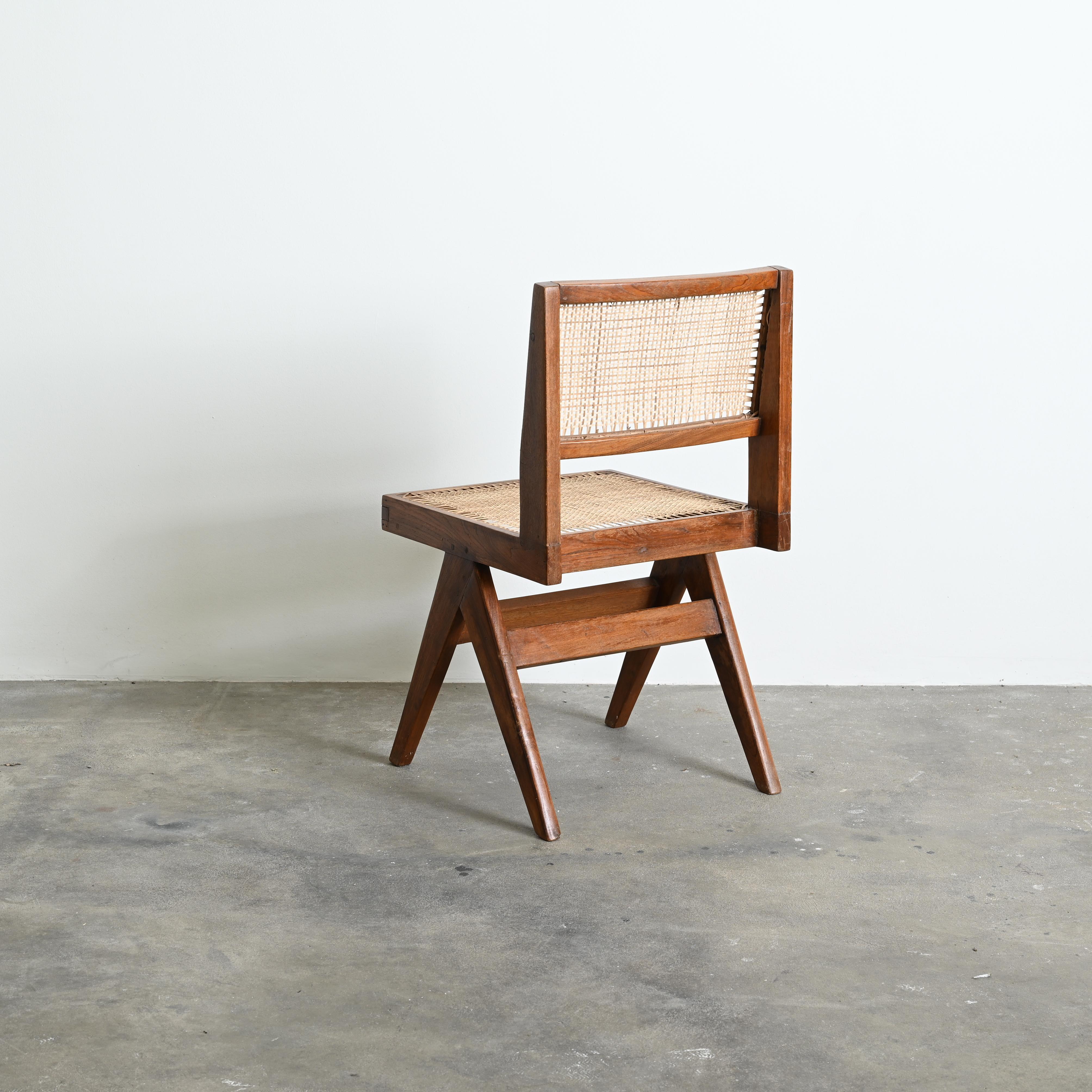 Indian Pierre Jeanneret PJ-SI-25-A Chair / Authentic Mid-Century Modern Chandigarh For Sale