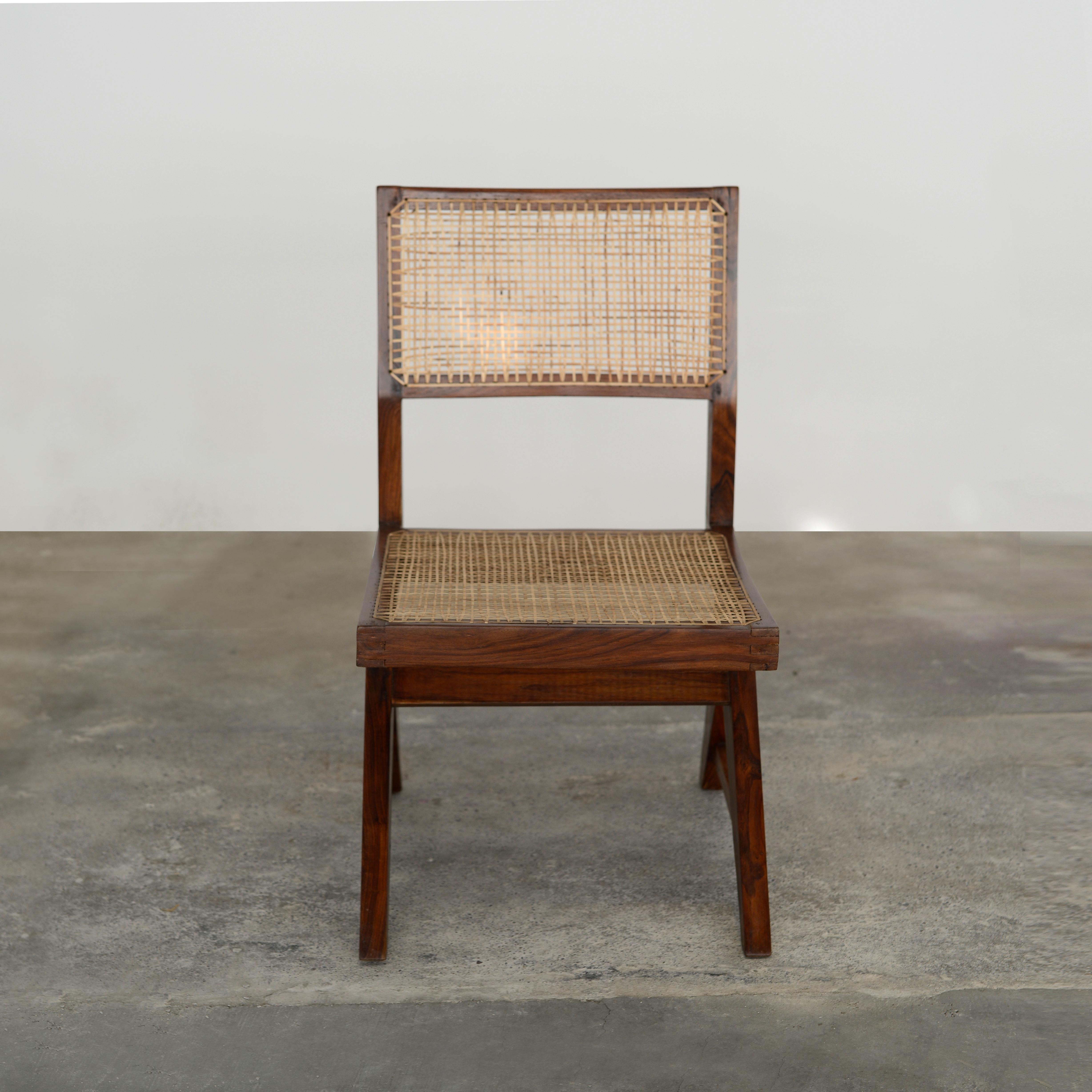 Cane Pierre Jeanneret PJ-SI-25-A Low Chair / Authentic Mid-Century Modern Chandigarh For Sale