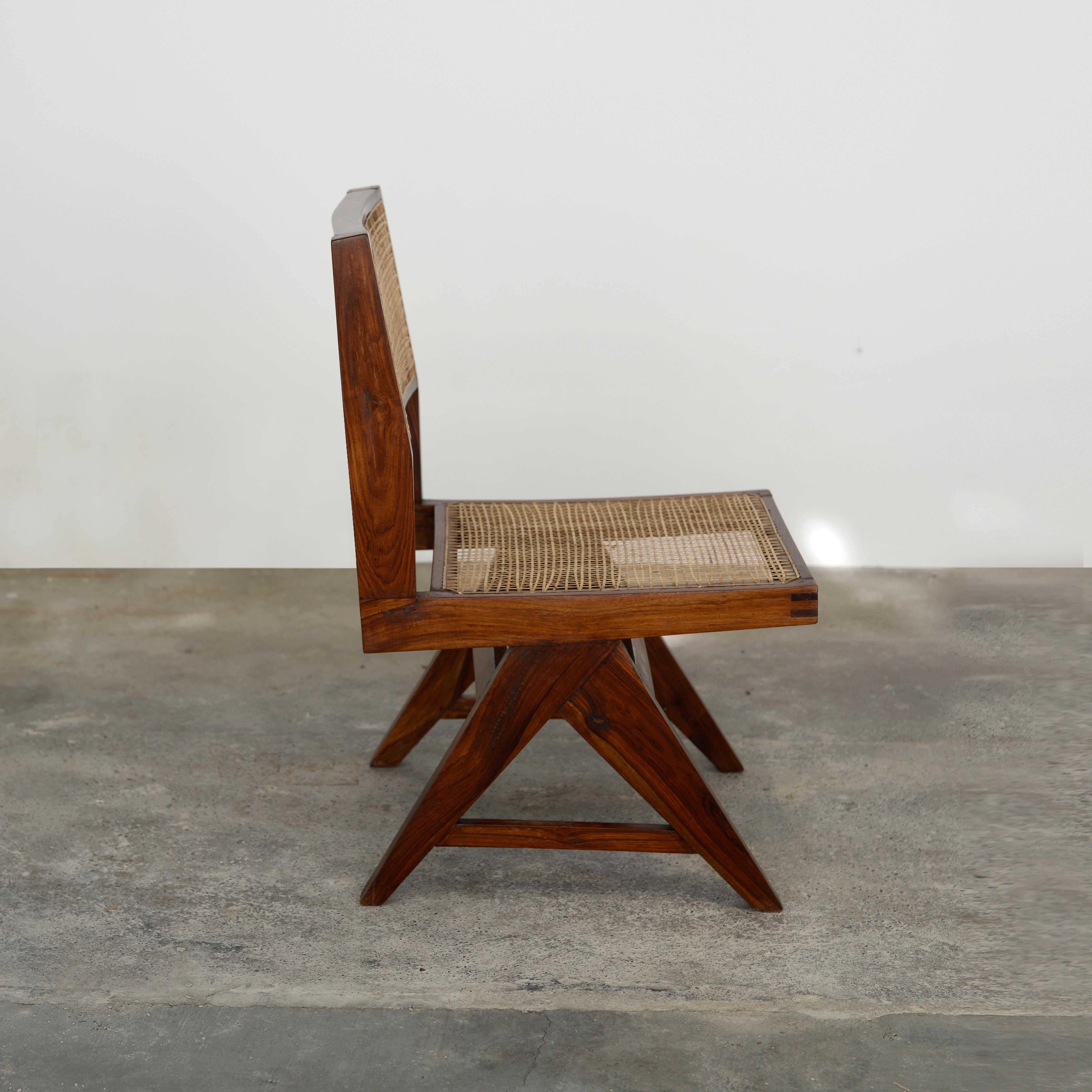 Pierre Jeanneret PJ-SI-25-A Low Chair / Authentic Mid-Century Modern Chandigarh For Sale 2