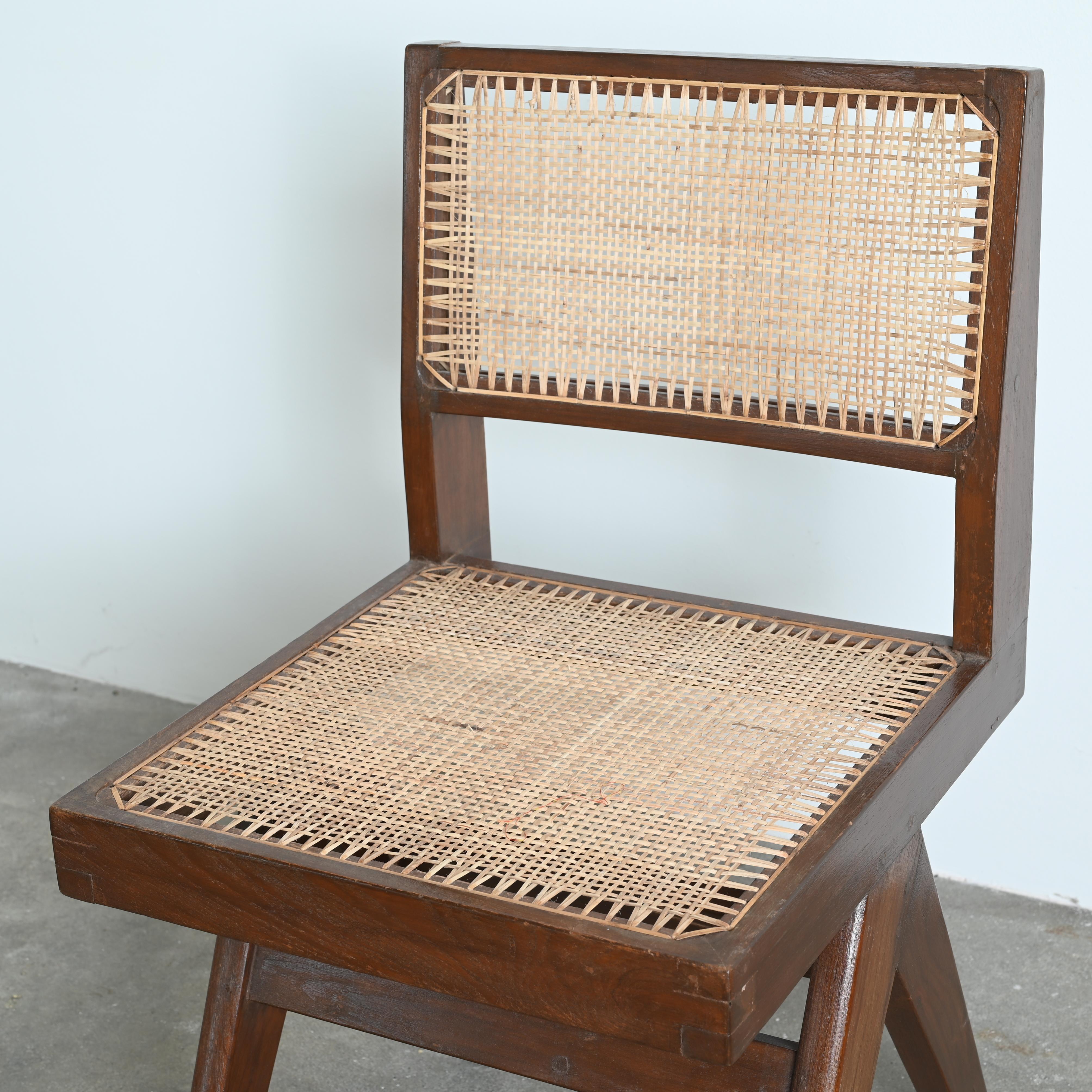 Pierre Jeanneret PJ-SI-25-A Pair of Chairs / Authentic Mid-Century Chandigarh For Sale 4
