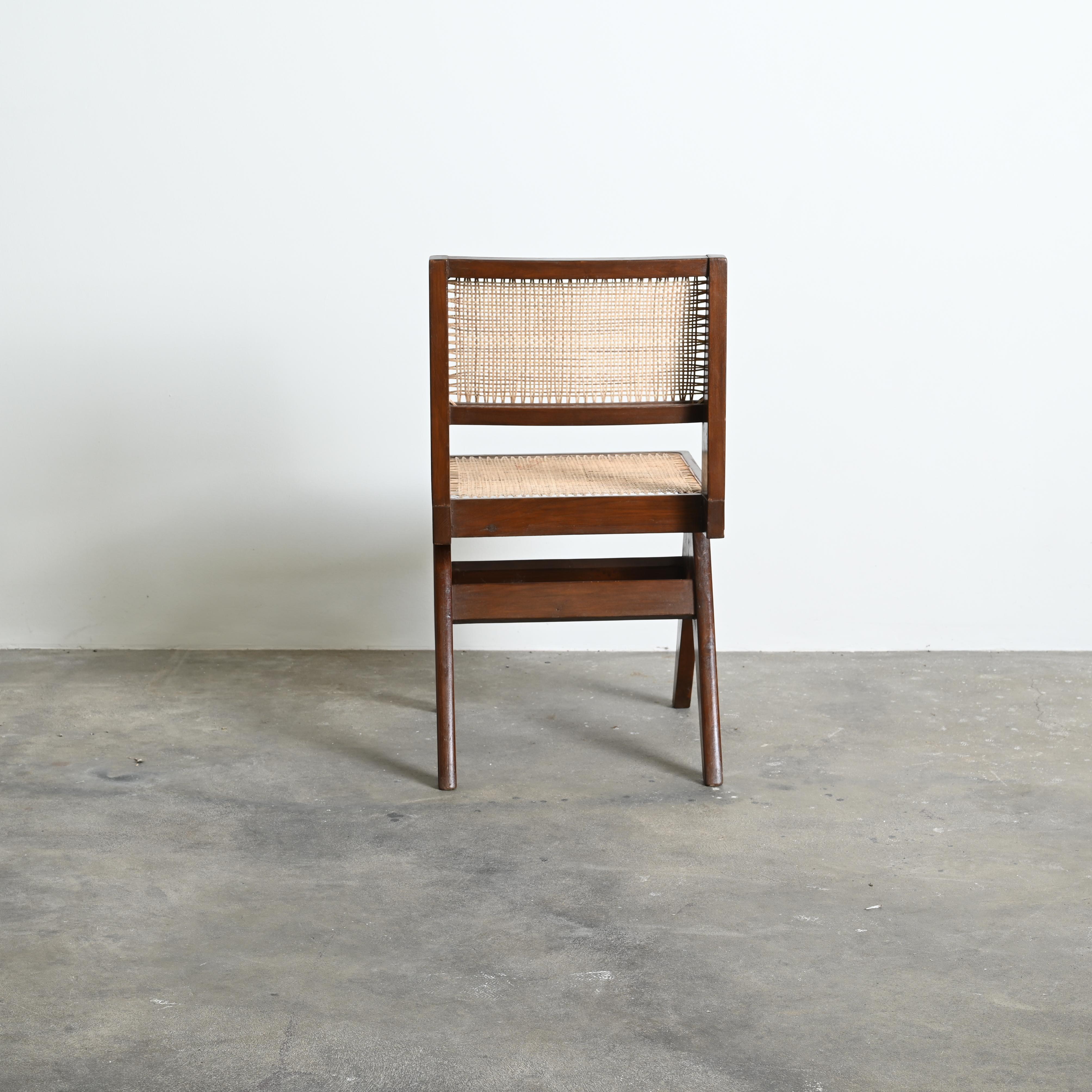 Pierre Jeanneret PJ-SI-25-A Pair of Chairs / Authentic Mid-Century Chandigarh In Good Condition For Sale In Zürich, CH