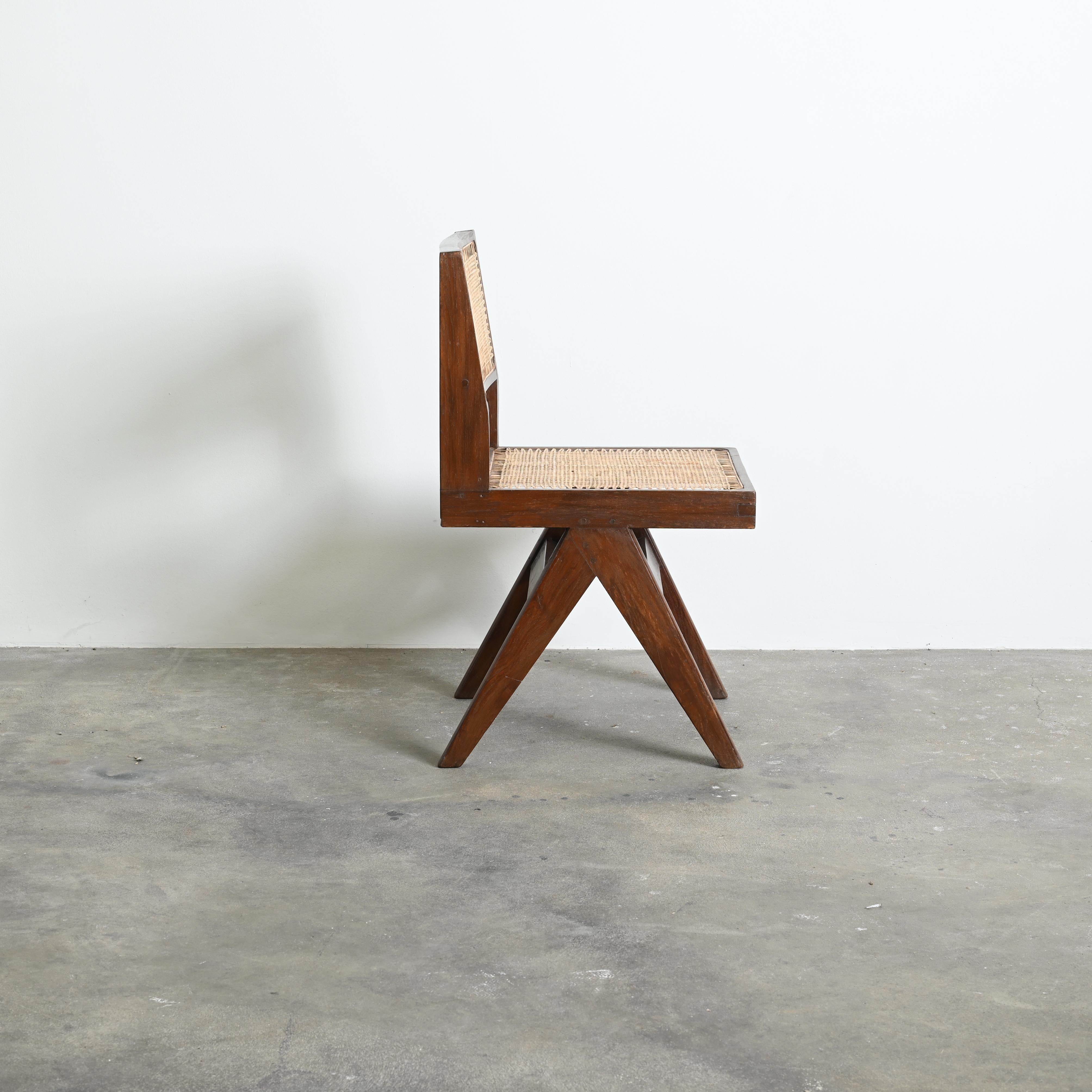 Pierre Jeanneret PJ-SI-25-A, Paar Stühle, authentisch, Mid-Century Chandigarh (Gehstock) im Angebot