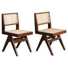 Pierre Jeanneret PJ-SI-25-A Pair of Chairs / Authentic Mid-Century Chandigarh