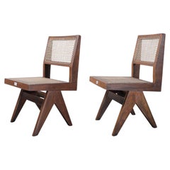 Pierre Jeanneret PJ-SI-25-A Coppia di sedie / Autentico Mid-Century Chandigarh