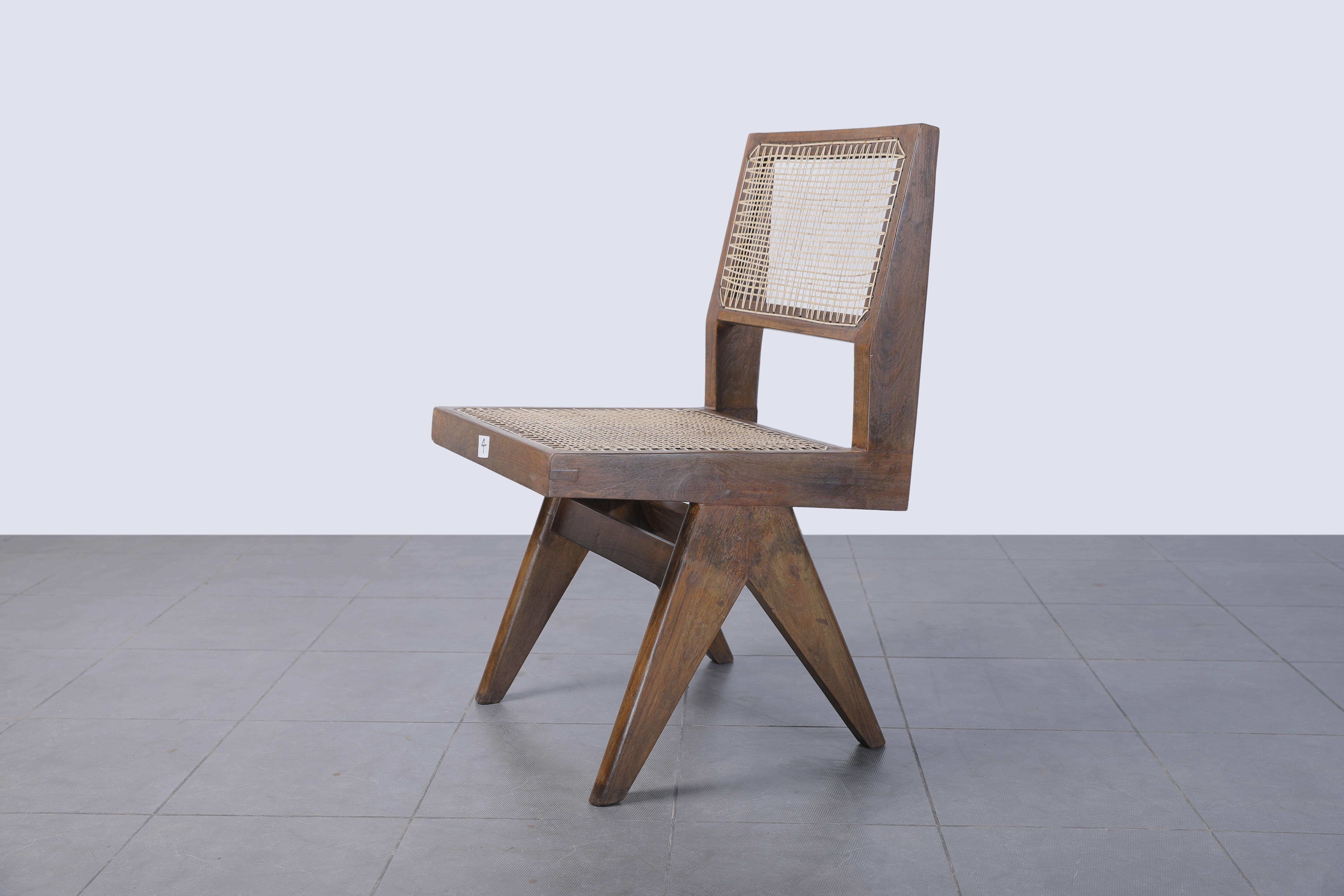 Pierre Jeanneret Pj-SI-25-A Set of 10  / Authentic Mid-Century Modern Chandigarh In Good Condition For Sale In Zürich, CH