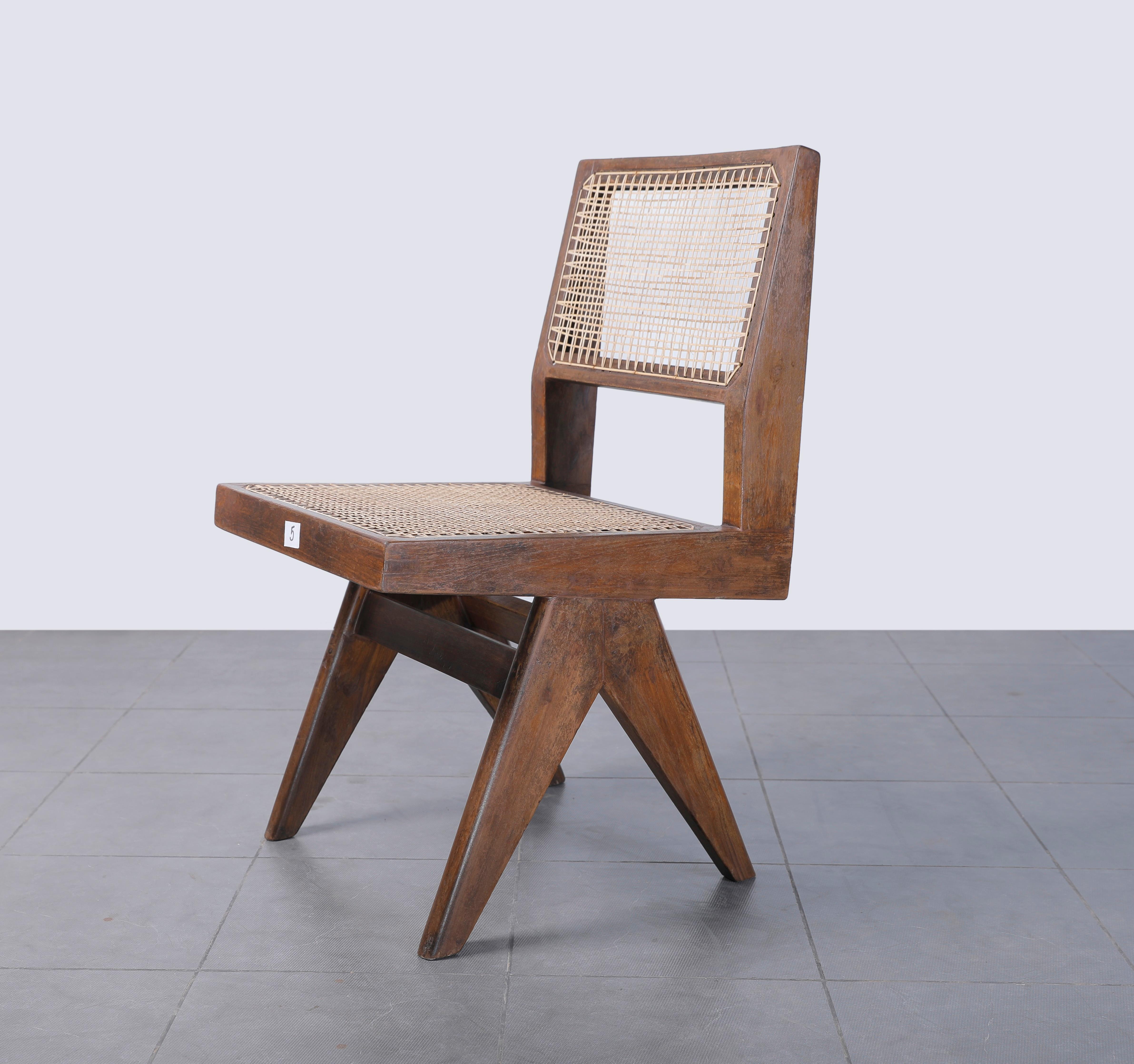 Mid-20th Century Pierre Jeanneret Pj-SI-25-A Set of 10  / Authentic Mid-Century Modern Chandigarh For Sale