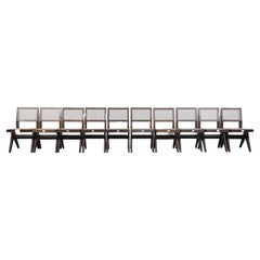 Pierre Jeanneret Pj-SI-25-A Set of 10  / Authentic Mid-Century Modern Chandigarh