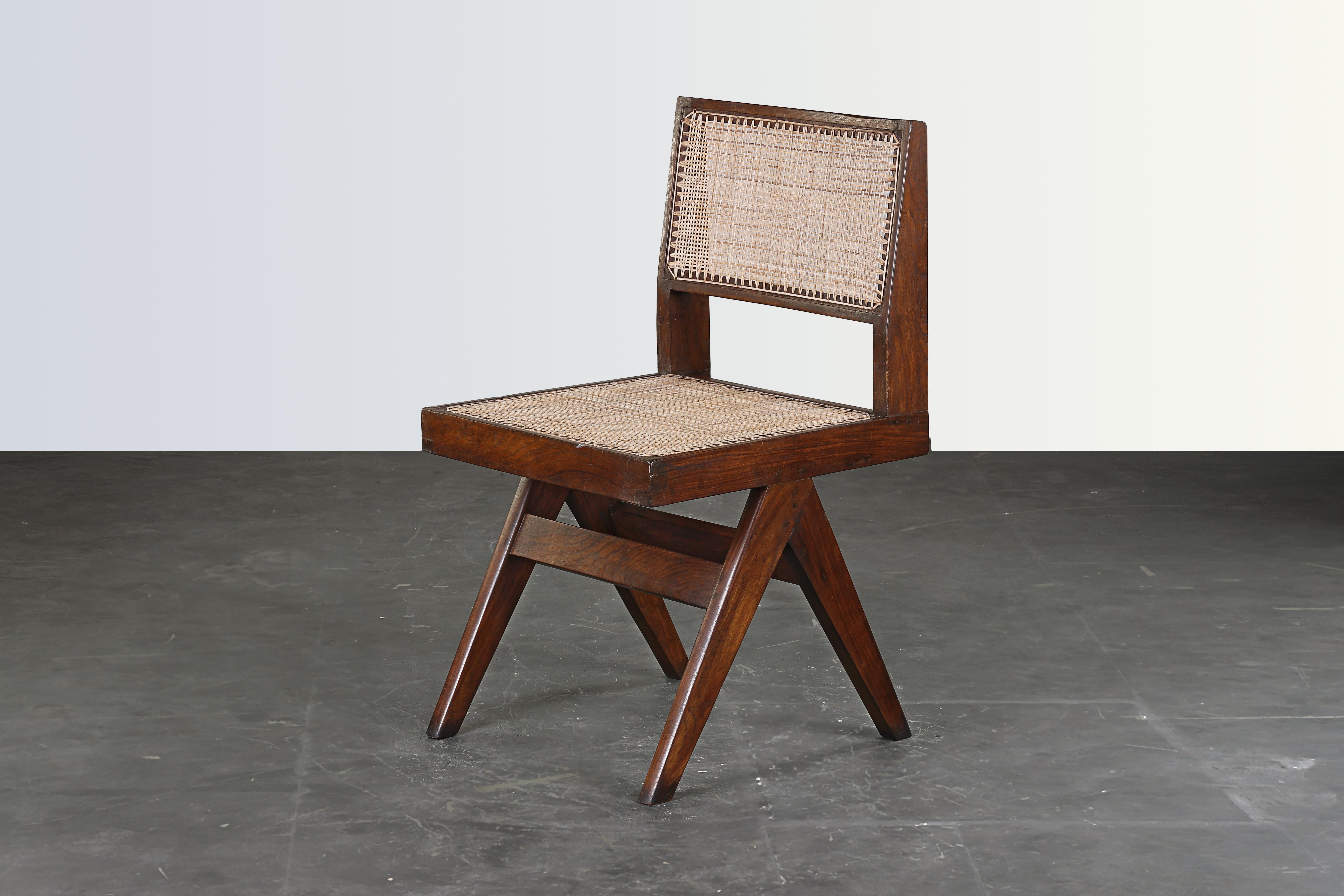 Pierre Jeanneret PJ-SI-25-A Set of 6 Chairs  Authentic Mid-Century Modern  In Good Condition In Zürich, CH