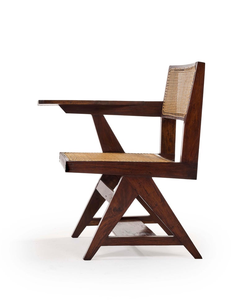 Indian Pierre Jeanneret, PJ-SI-26-A, Writing Chair For Sale