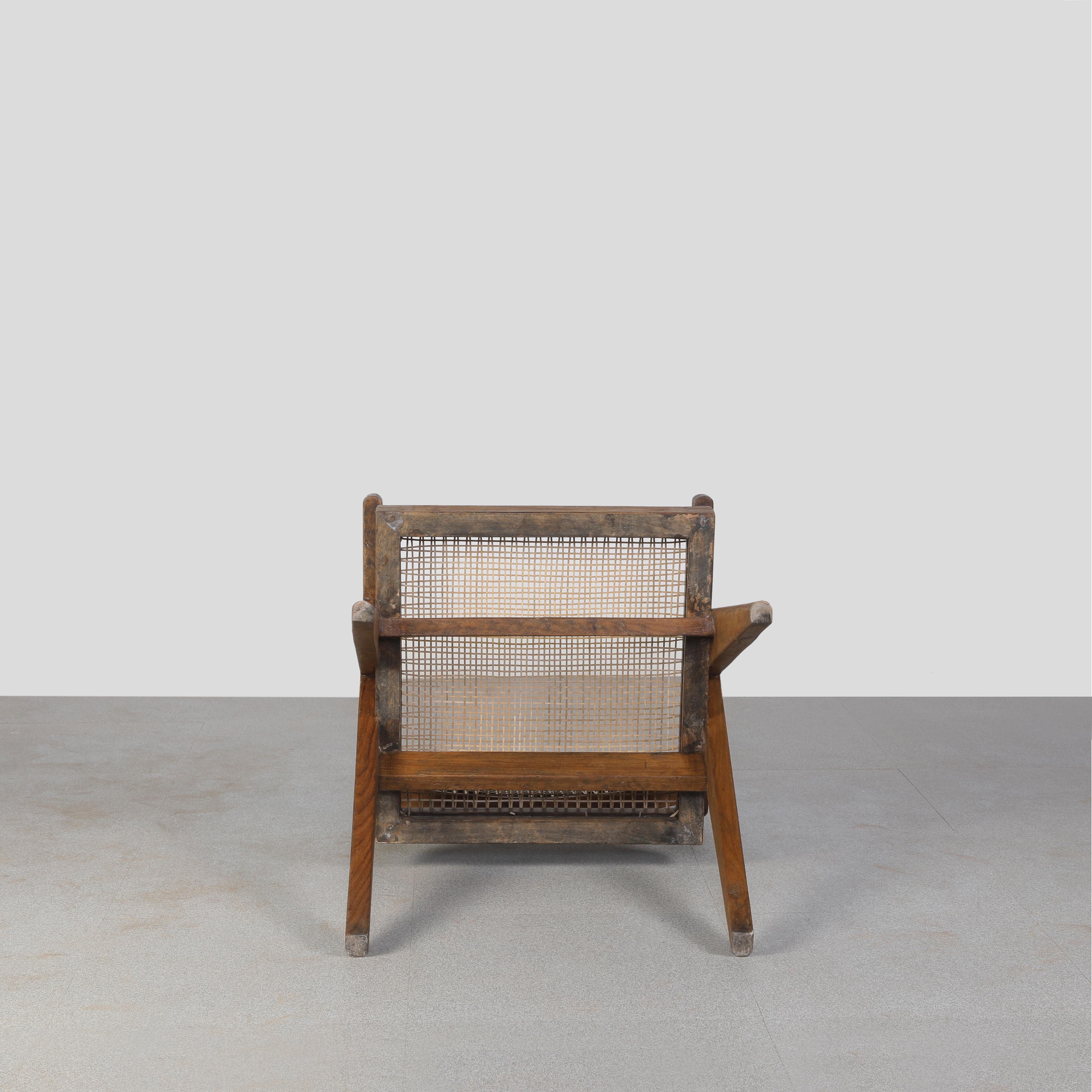 Pierre Jeanneret PJ-SI-28-A Cane Office Armchair / Authentic Mid-Century Modern For Sale 1