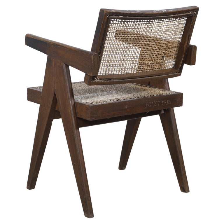 Visual Reference: Pierre Jeanneret Pj Si 28 A Cane Office Armchair Authentic